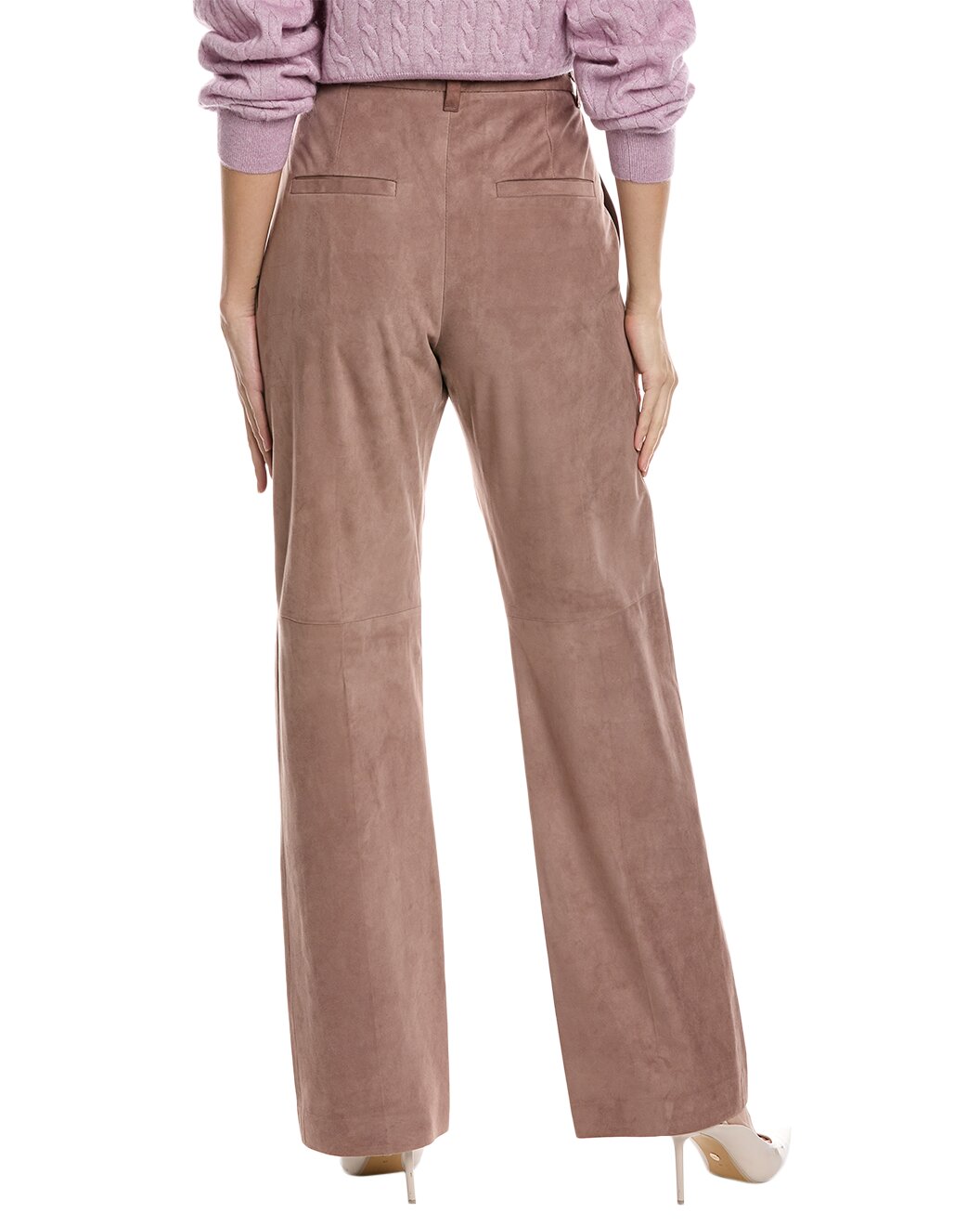BRUNELLO CUCINELLI WOMEN'S CASUAL 100% GENUINE LEATHER PANTS/TROUSERS