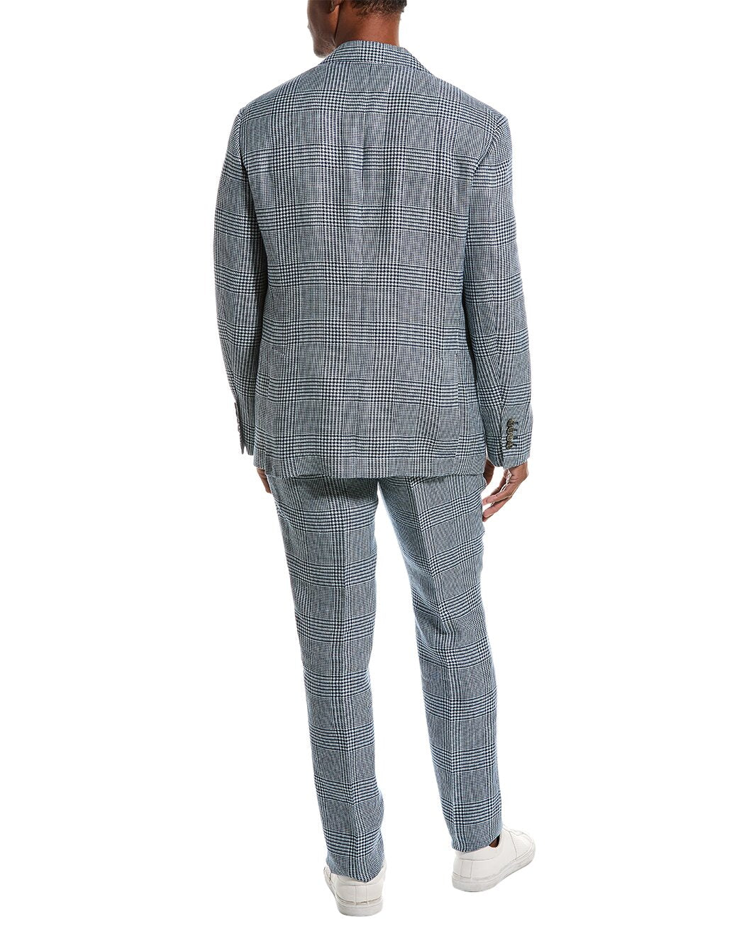 BRUNELLO CUCINELLI MEN'S DENIM WOOL LINEN BLEND TAILORED TROUSERS