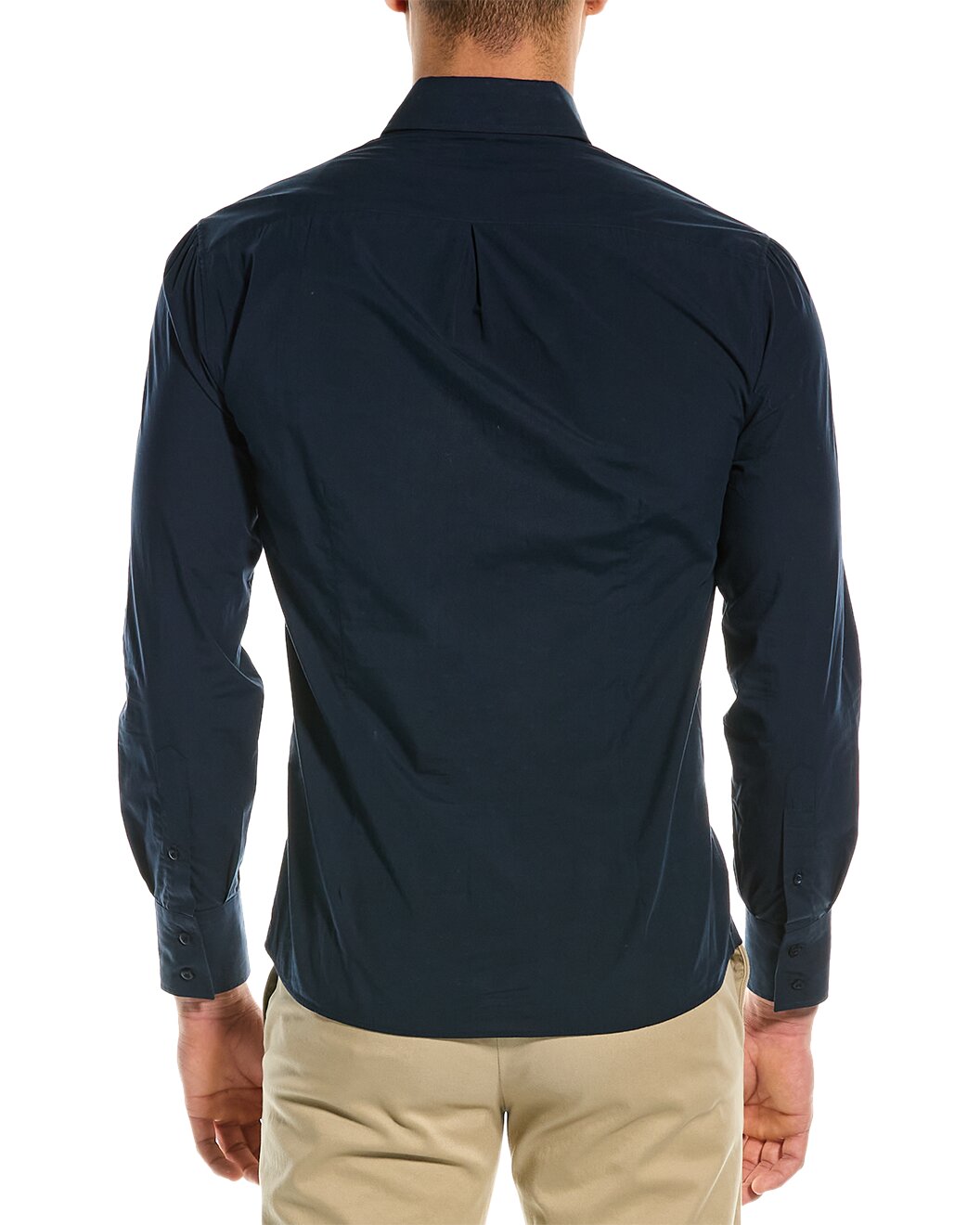 BRUNELLO CUCINELLI MEN'S DARK BLUE COTTON RELAXED SHIRT