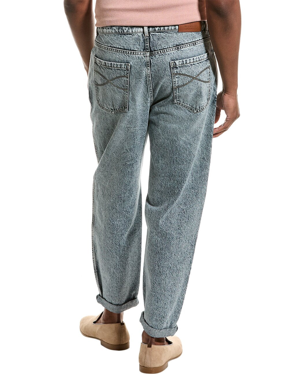BRUNELLO CUCINELLI MEN'S LIGHT BLUE RELAXED TROUSERS