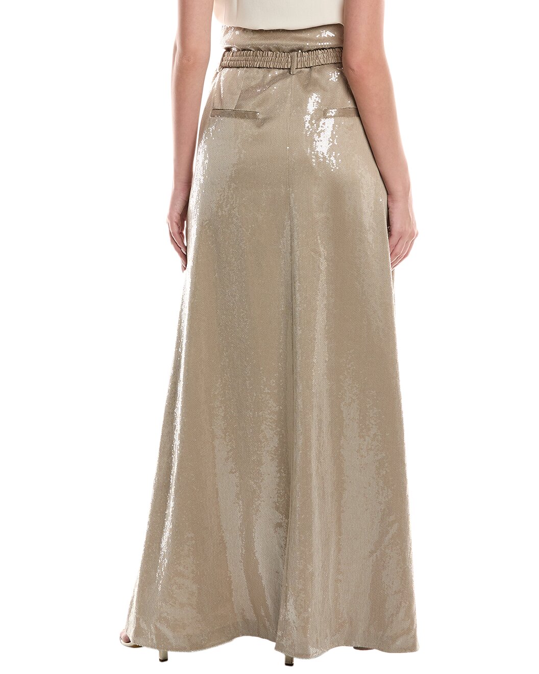 BRUNELLO CUCINELLI WOMEN'S BEIGE SEQUIN MAXI SKIRT