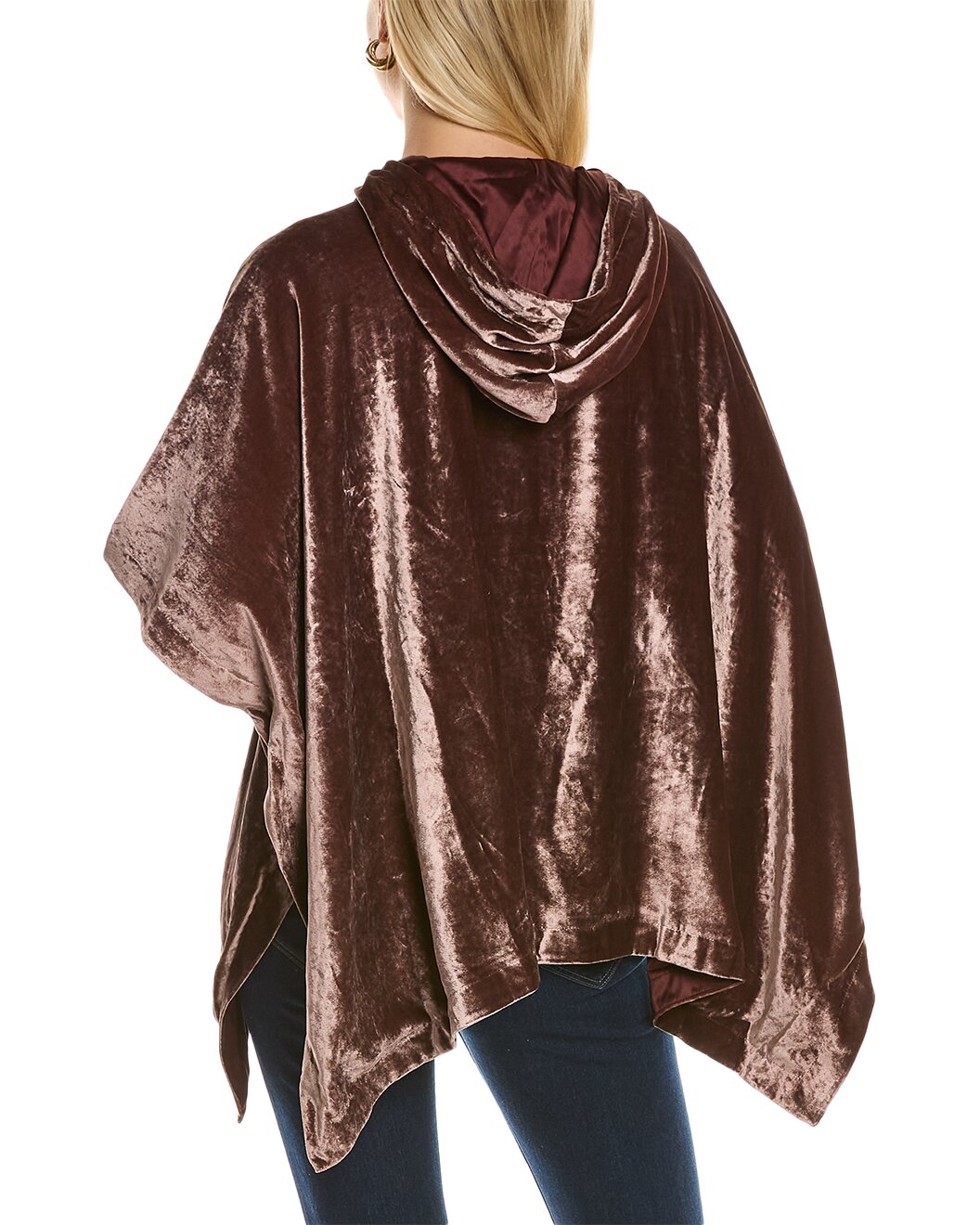 BRUNELLO CUCINELLI WOMEN'S BROWN VELVET HOODED SHIRT