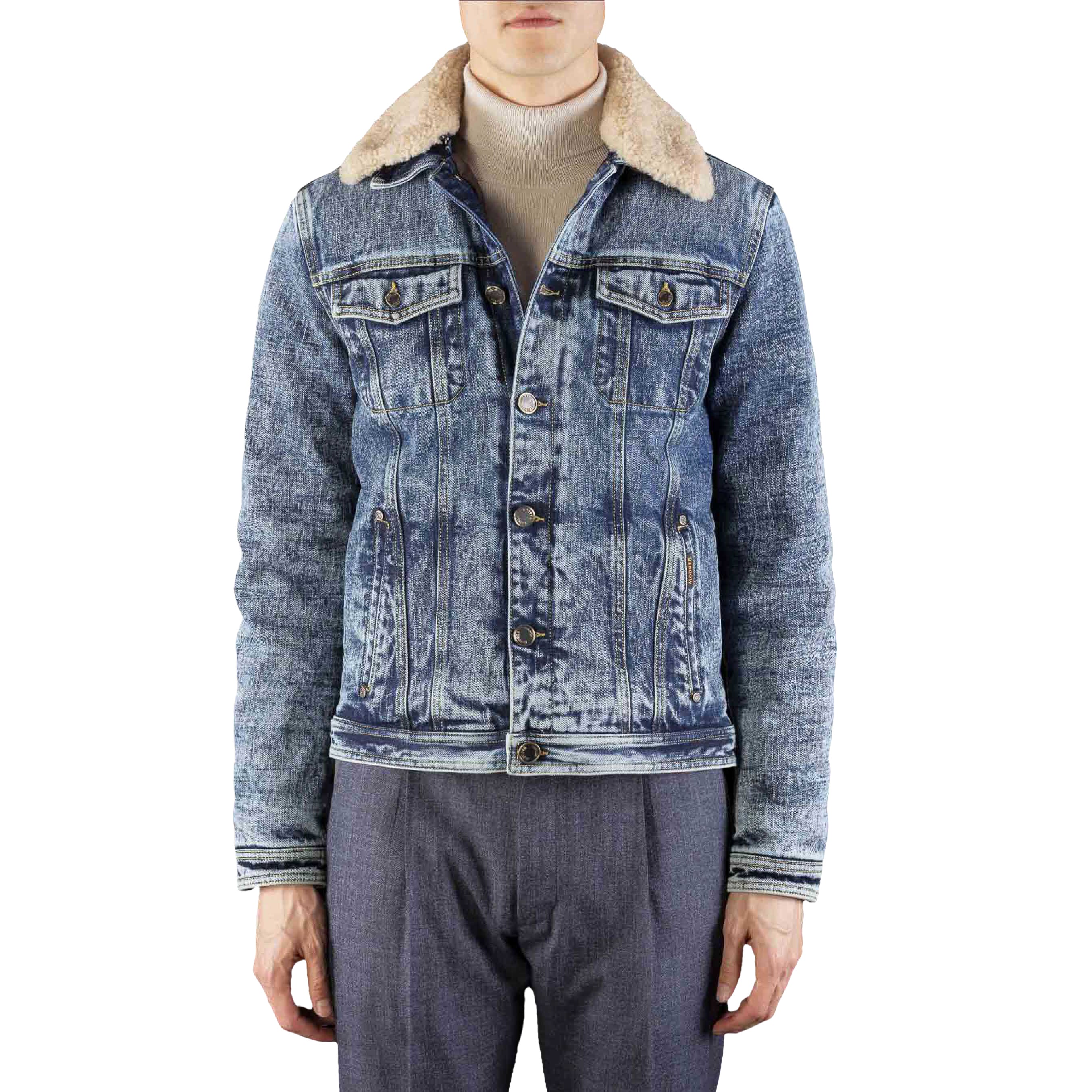 MOORER MEN'S LIGHT BLUE DENIM JACKET