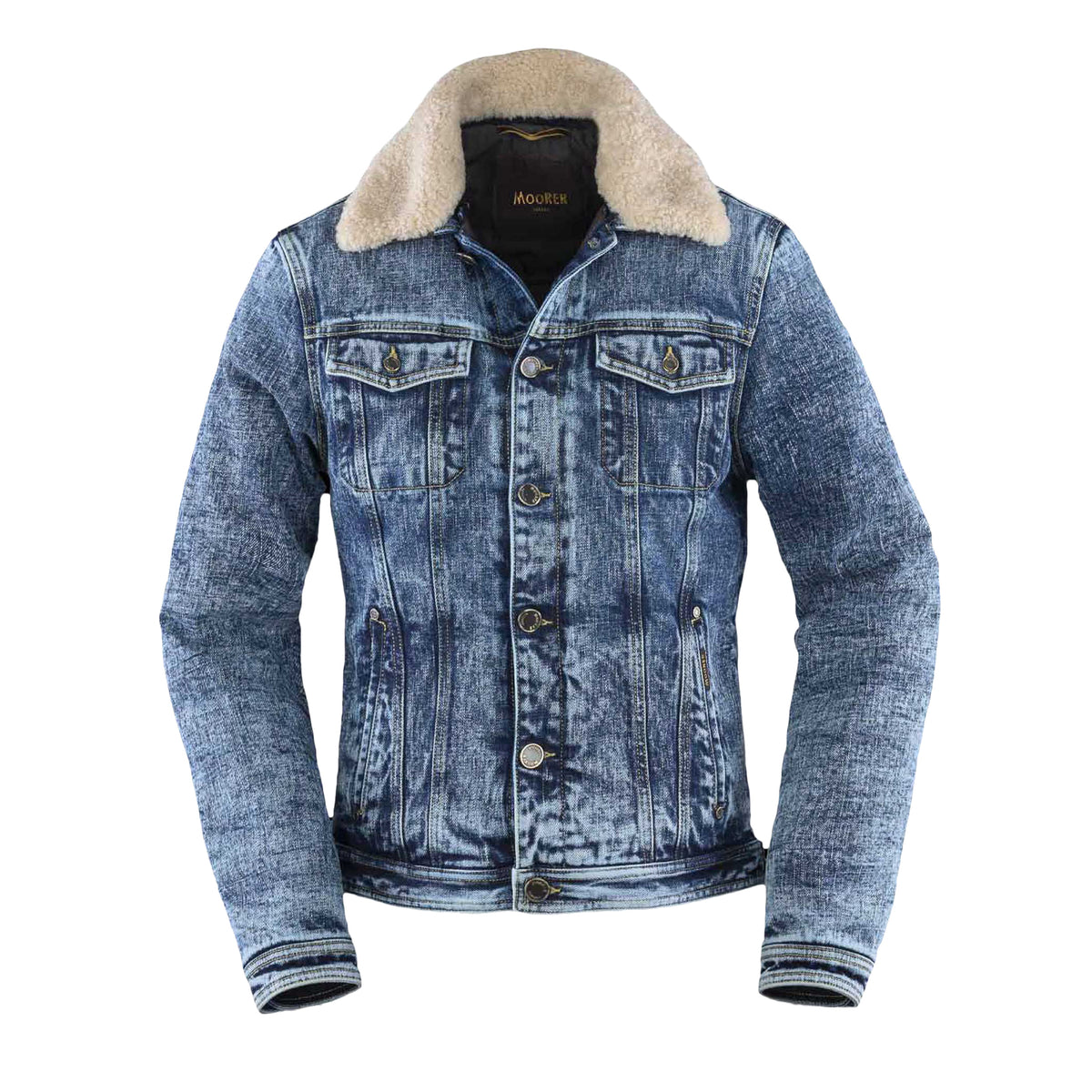 MOORER MEN'S LIGHT BLUE DENIM JACKET