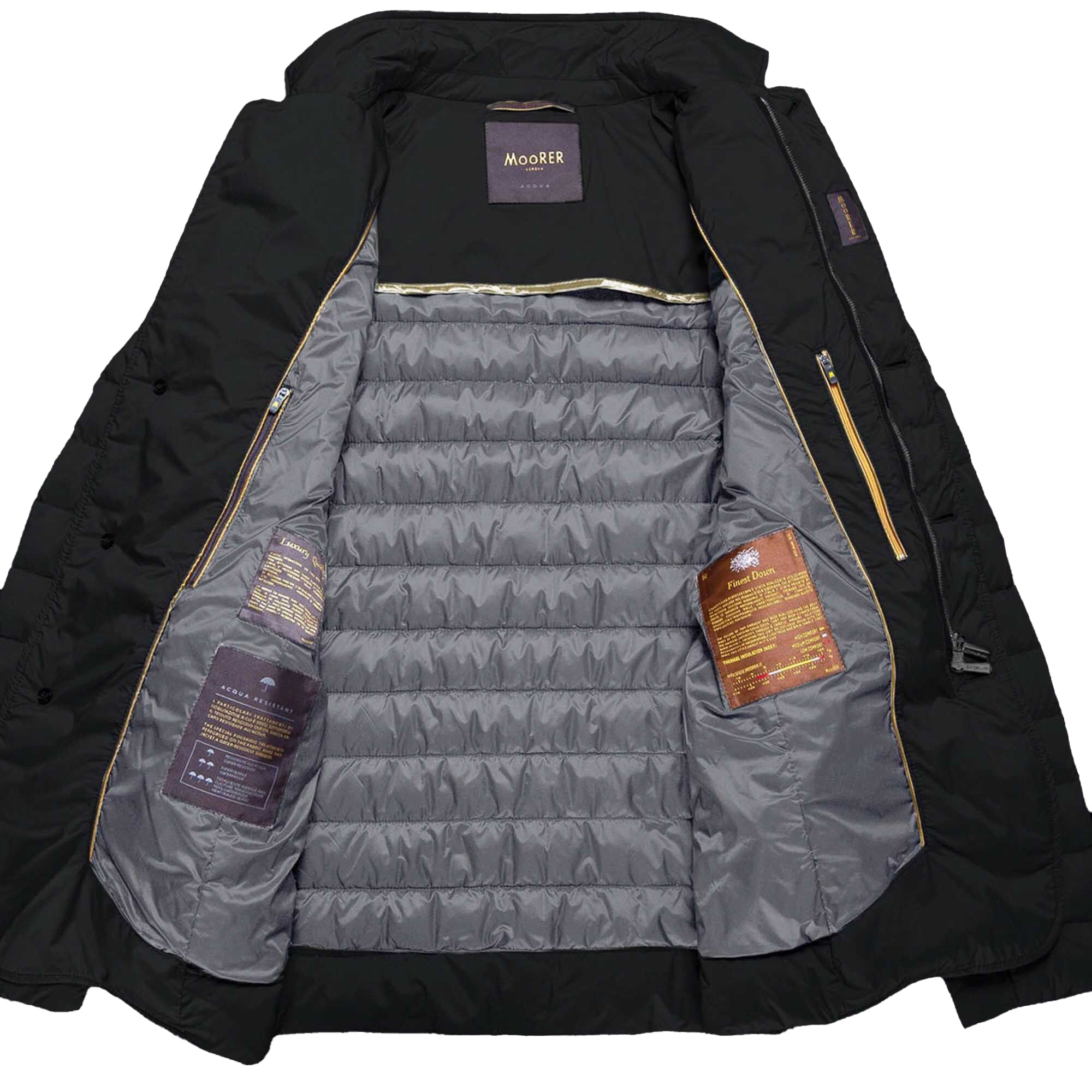 MOORER MEN'S BLACK QUILTED JACKET WITH POCKETS
