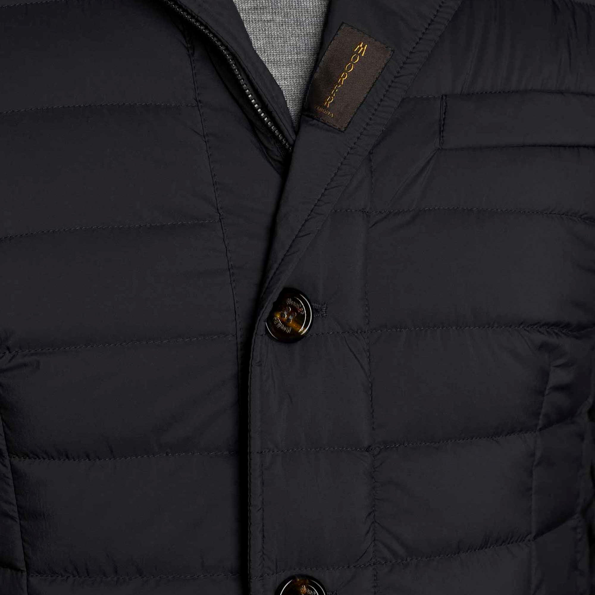 MOORER MEN'S BLACK QUILTED JACKET WITH POCKETS