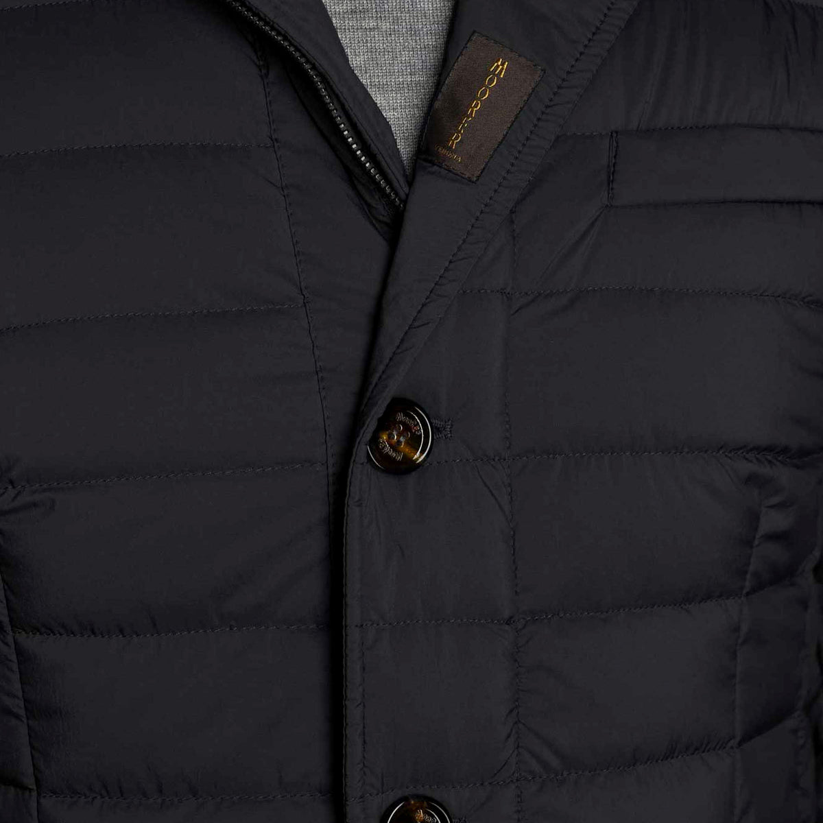 MOORER MEN'S BLACK QUILTED JACKET WITH POCKETS