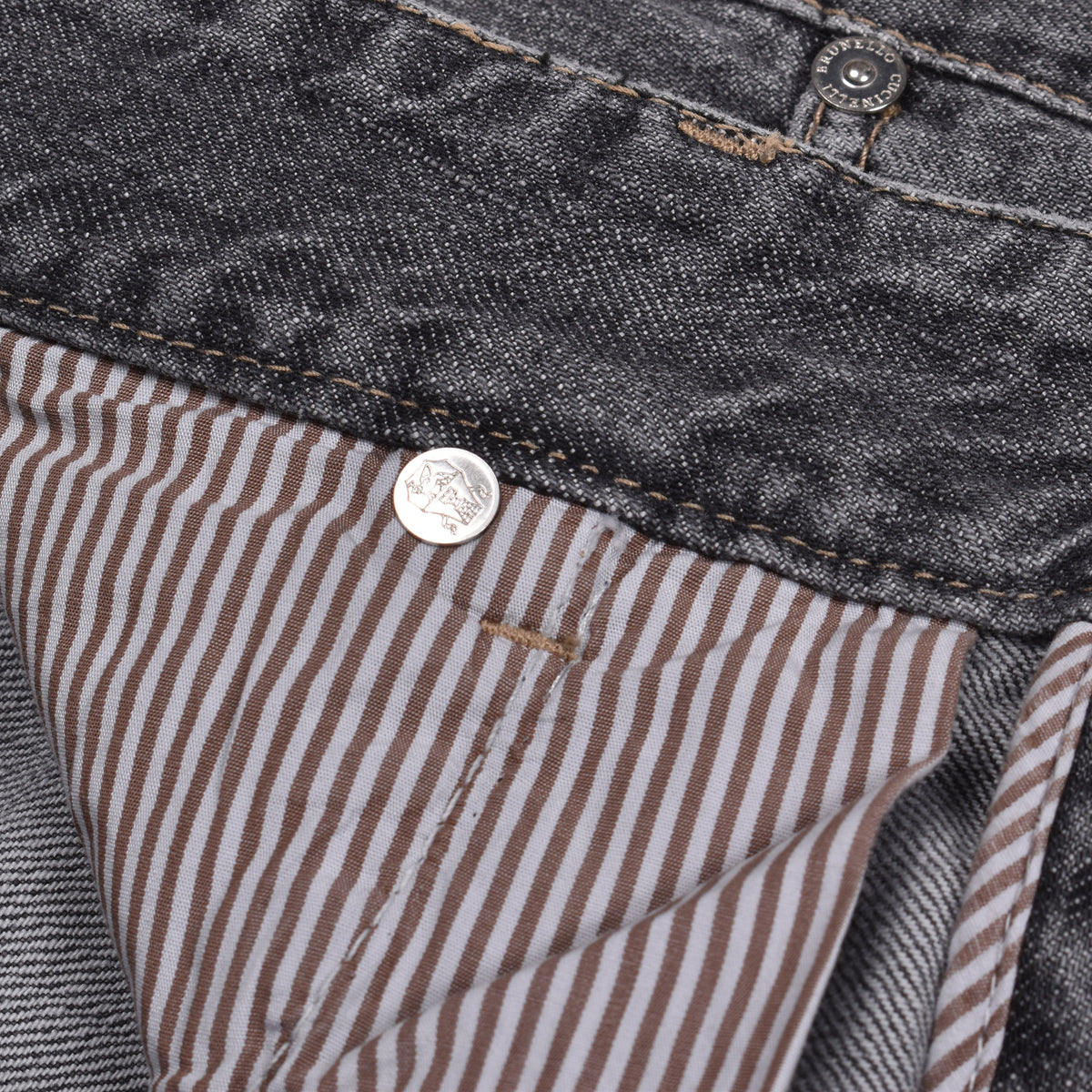 BRUNELLO CUCINELLI MEN'S FADED GREY TRADITIONAL JEANS