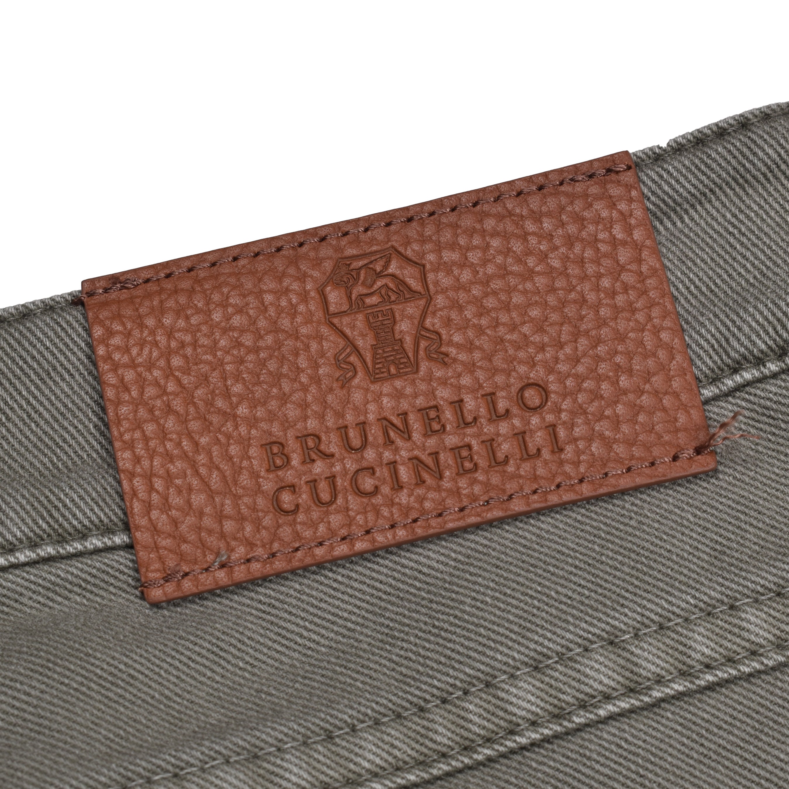 BRUNELLO CUCINELLI MEN'S MILITARY GREEN SKINNY TROUSERS