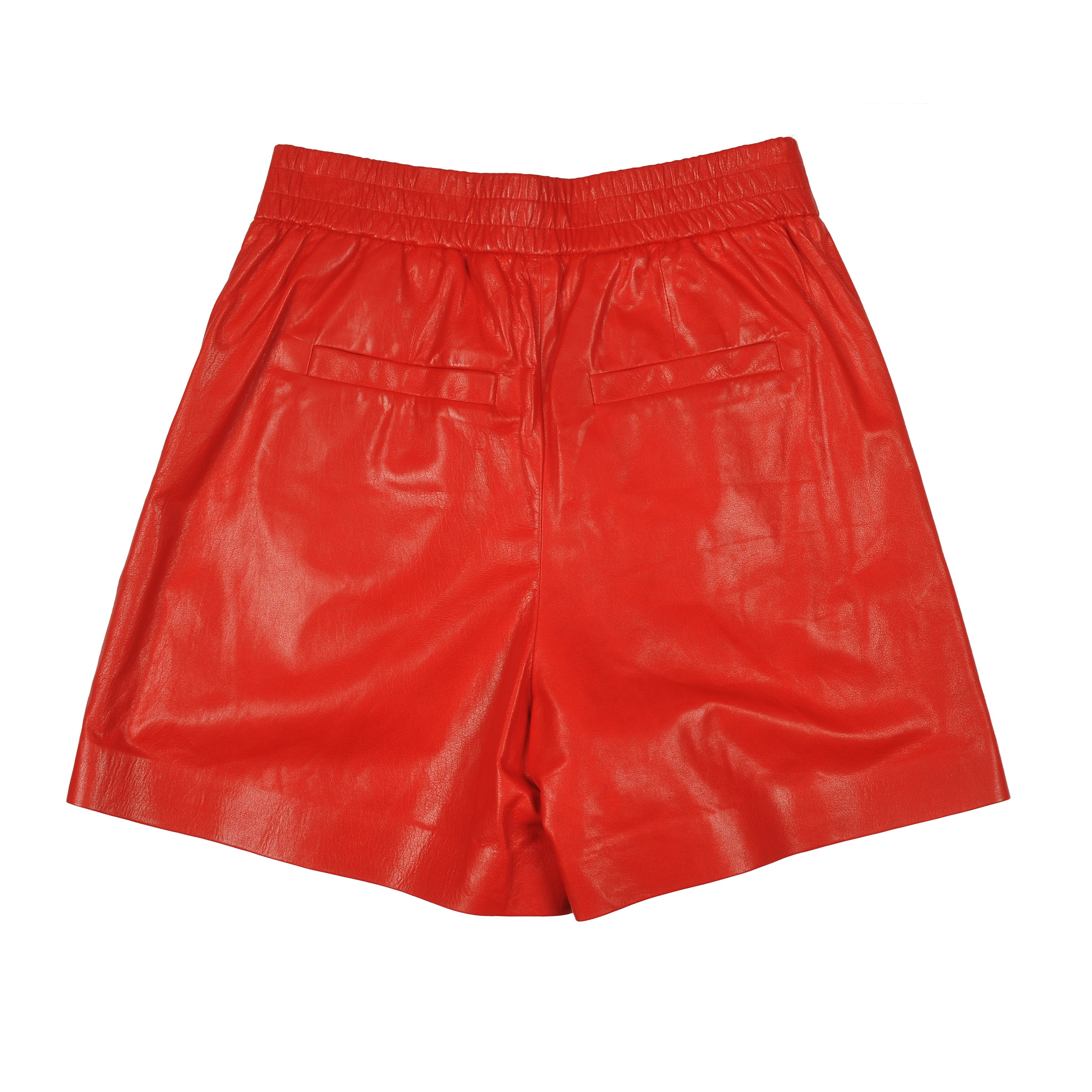 BRUNELLO CUCINELLI WOMEN'S 100% LEATHER CASUAL FASHION RED SHORTS