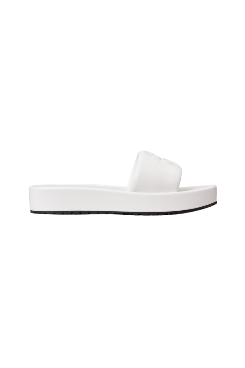 Tory Burch Double T Sport Platform Slide Nappa Leather Cirrus Cloud 184677-100