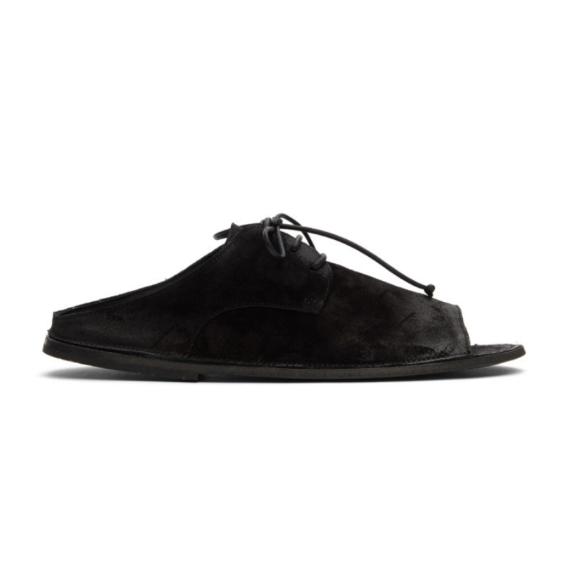 Mens | Marsèll Sandalaccio Suede Lace-Up Sandal Black