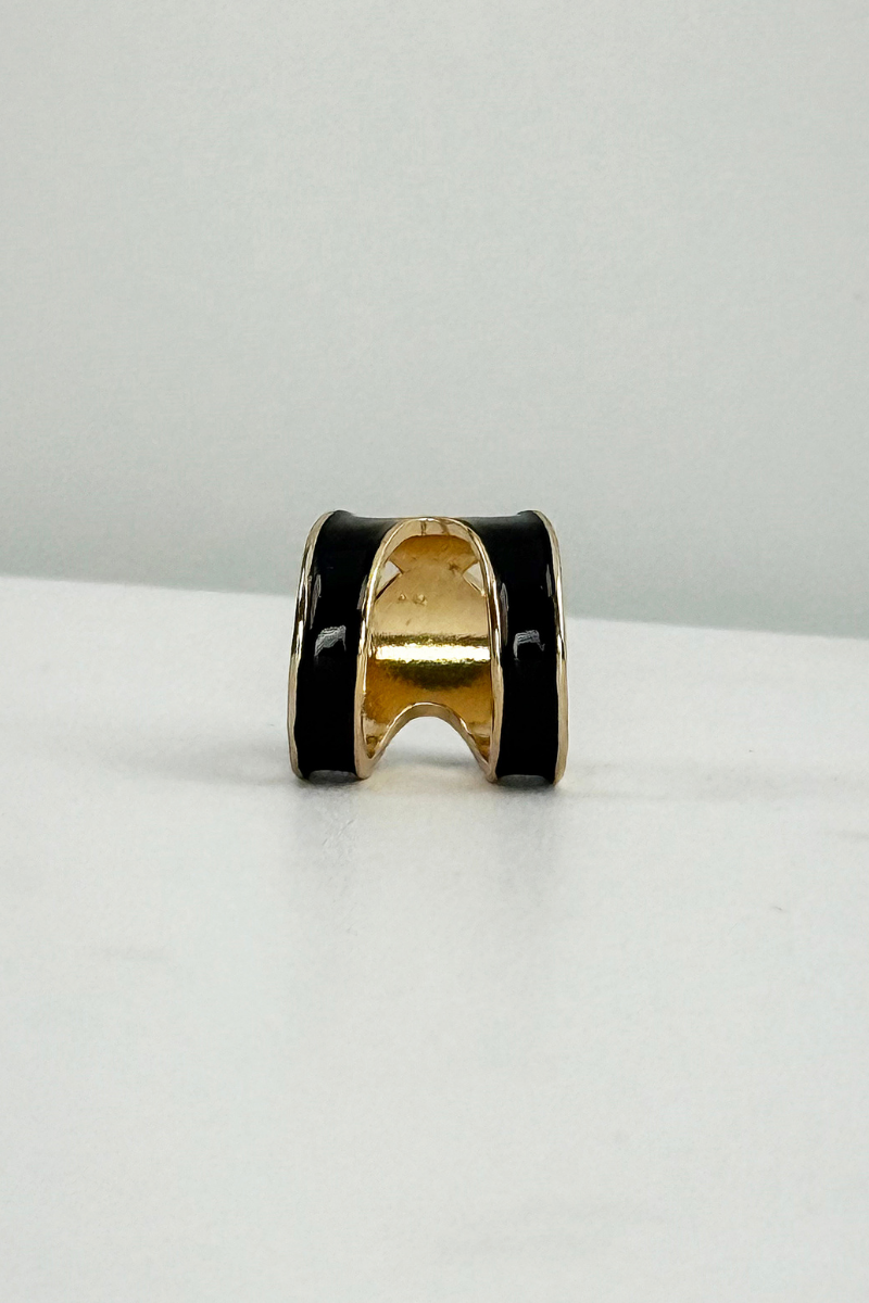 Max Simple Double Loop Scarf Ring Black