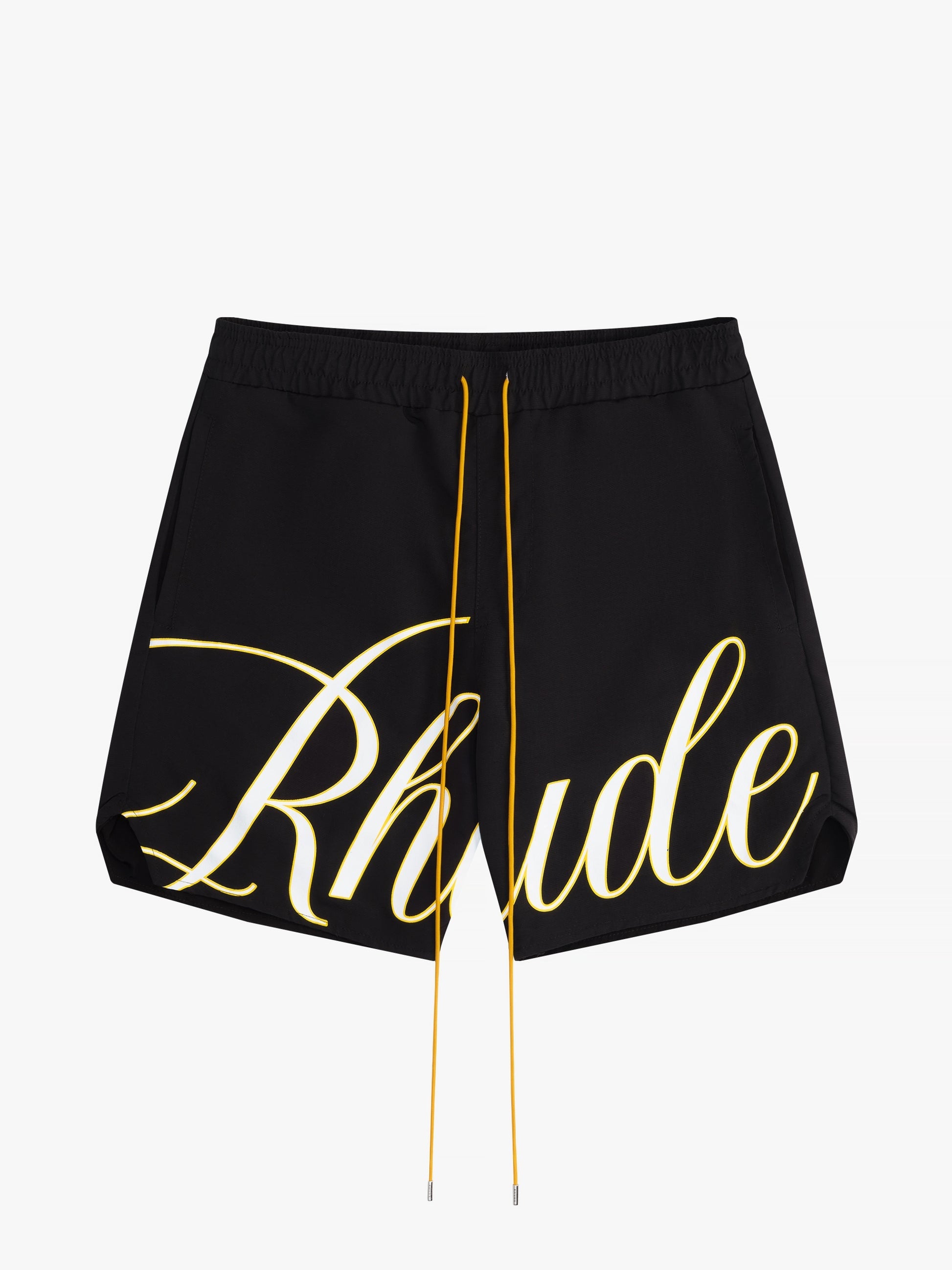 RHUDE MEN'S SCRIPT LOGO SWIM SHORT NWT