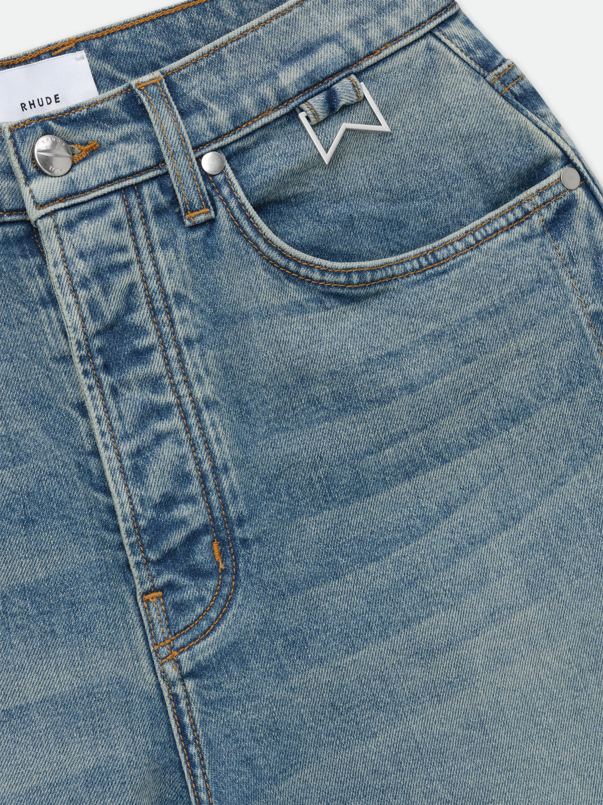RHUDE MEN'S INDIGO DENIM STRAIGHT-LEG TROUSERS