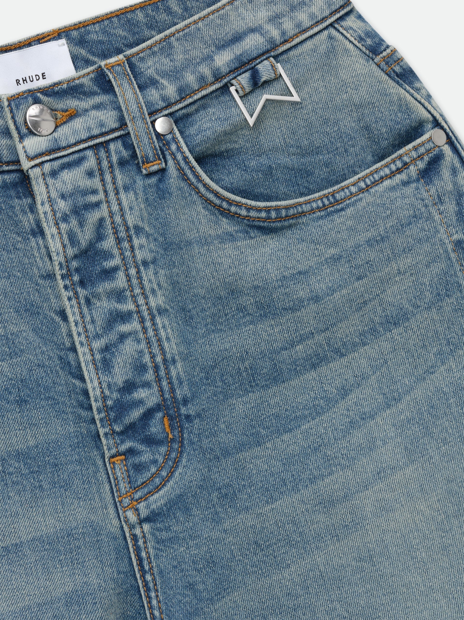 RHUDE MEN'S INDIGO DENIM STRAIGHT-LEG TROUSERS