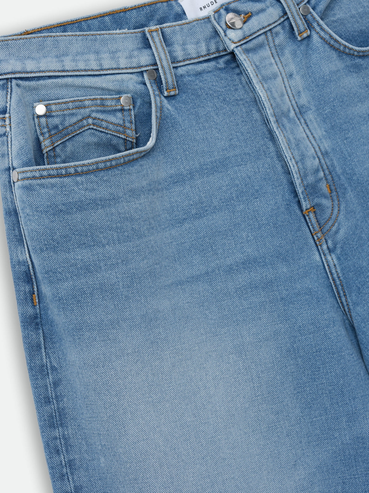 RHUDE MEN'S BLUE WIDE-LEG DENIM TROUSERS