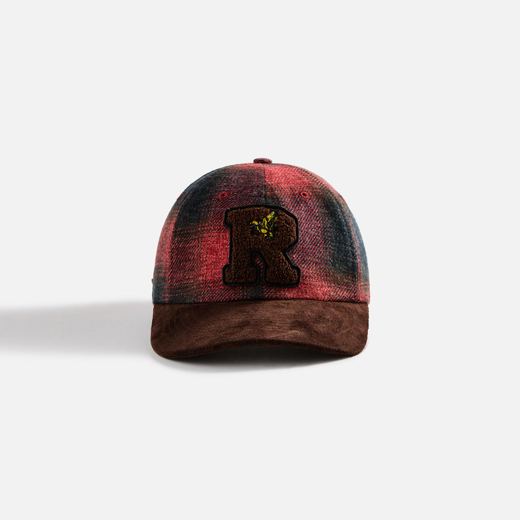 RHUDE MEN'S FLANNEL R PATCH 6-PANEL HAT NWT