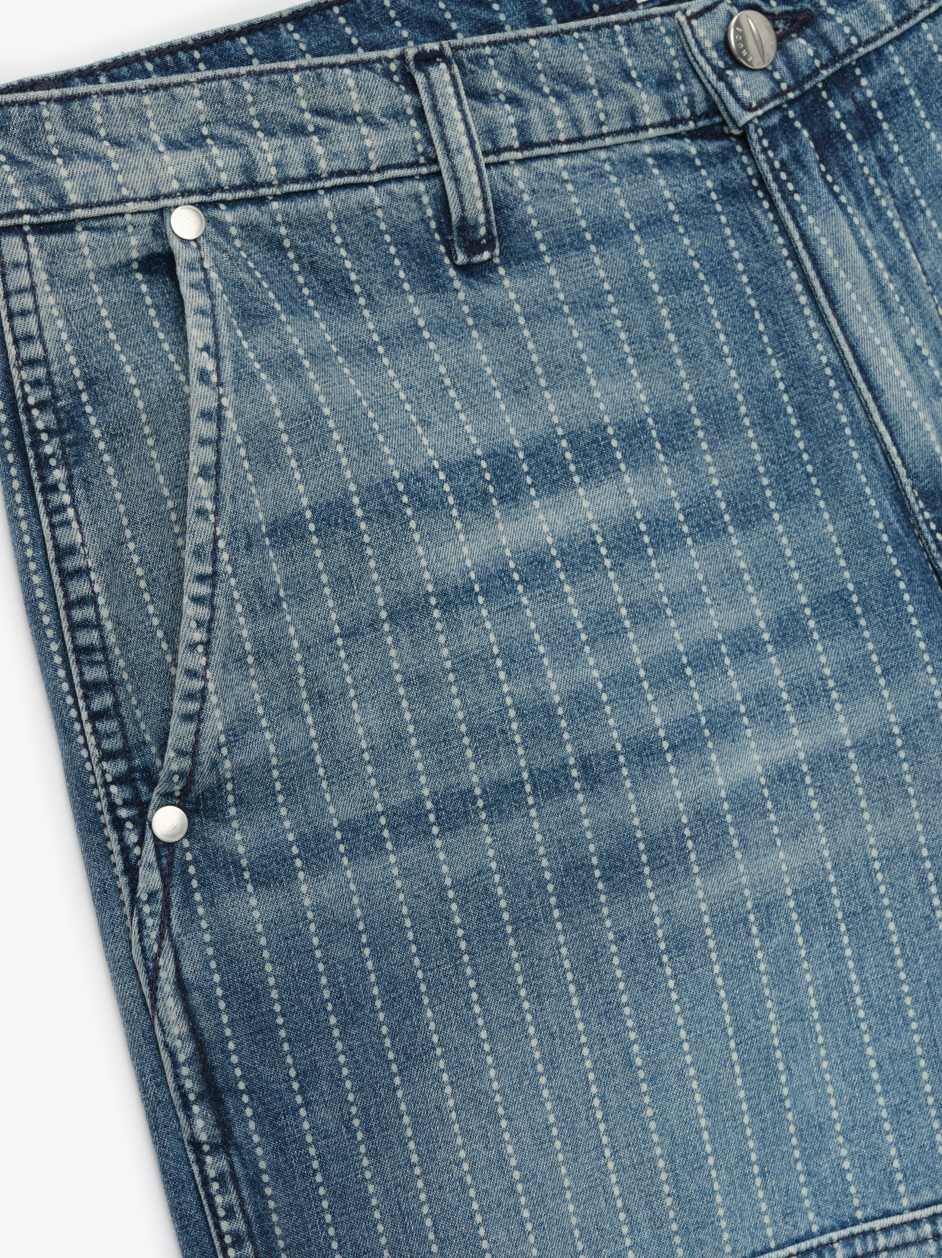 RHUDE MEN'S WABASH DENIM REZA DOUBLE KNEE