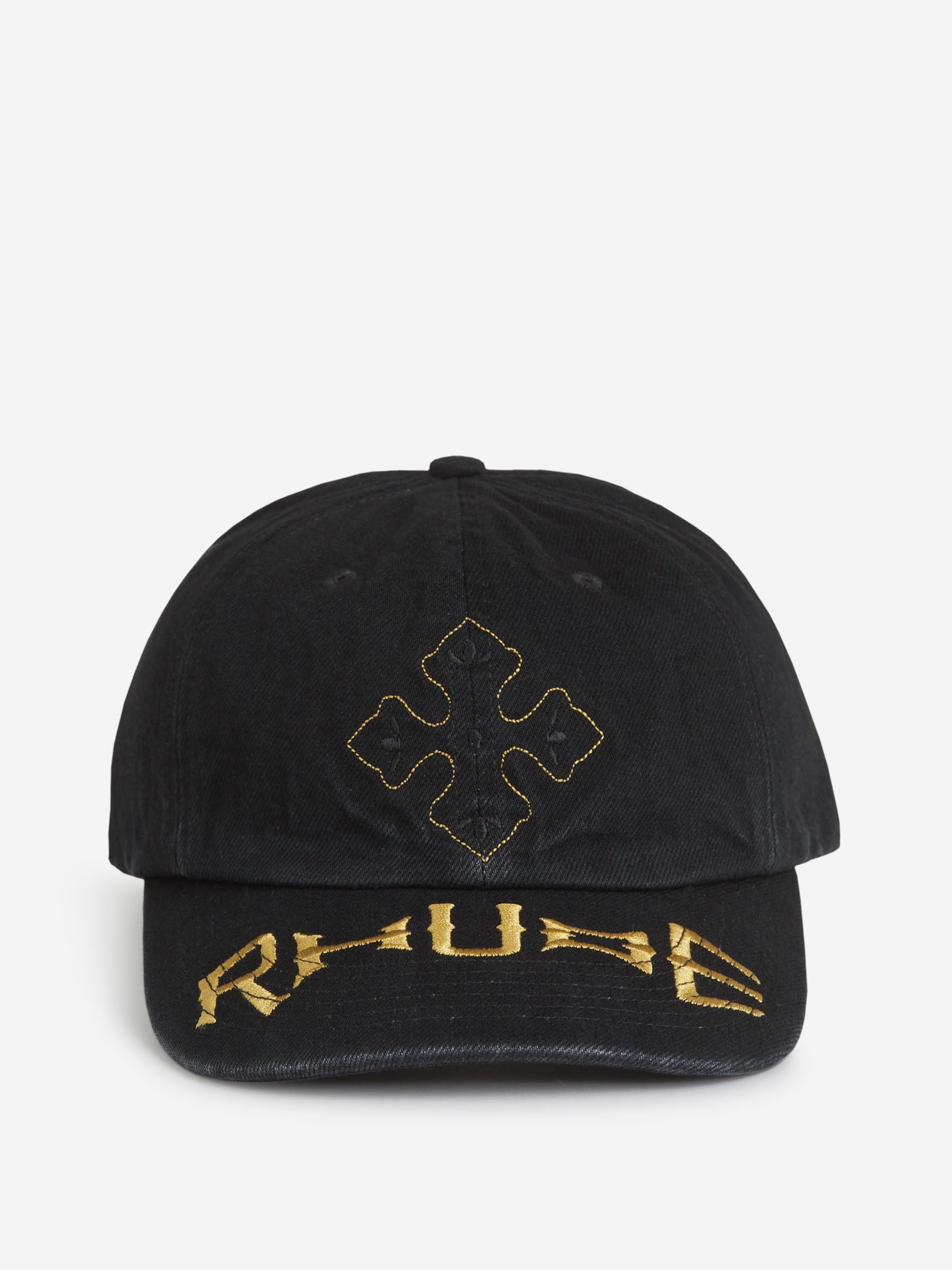 RHUDE MEN'S CROSS DENIM 6-PANEL HAT NWT