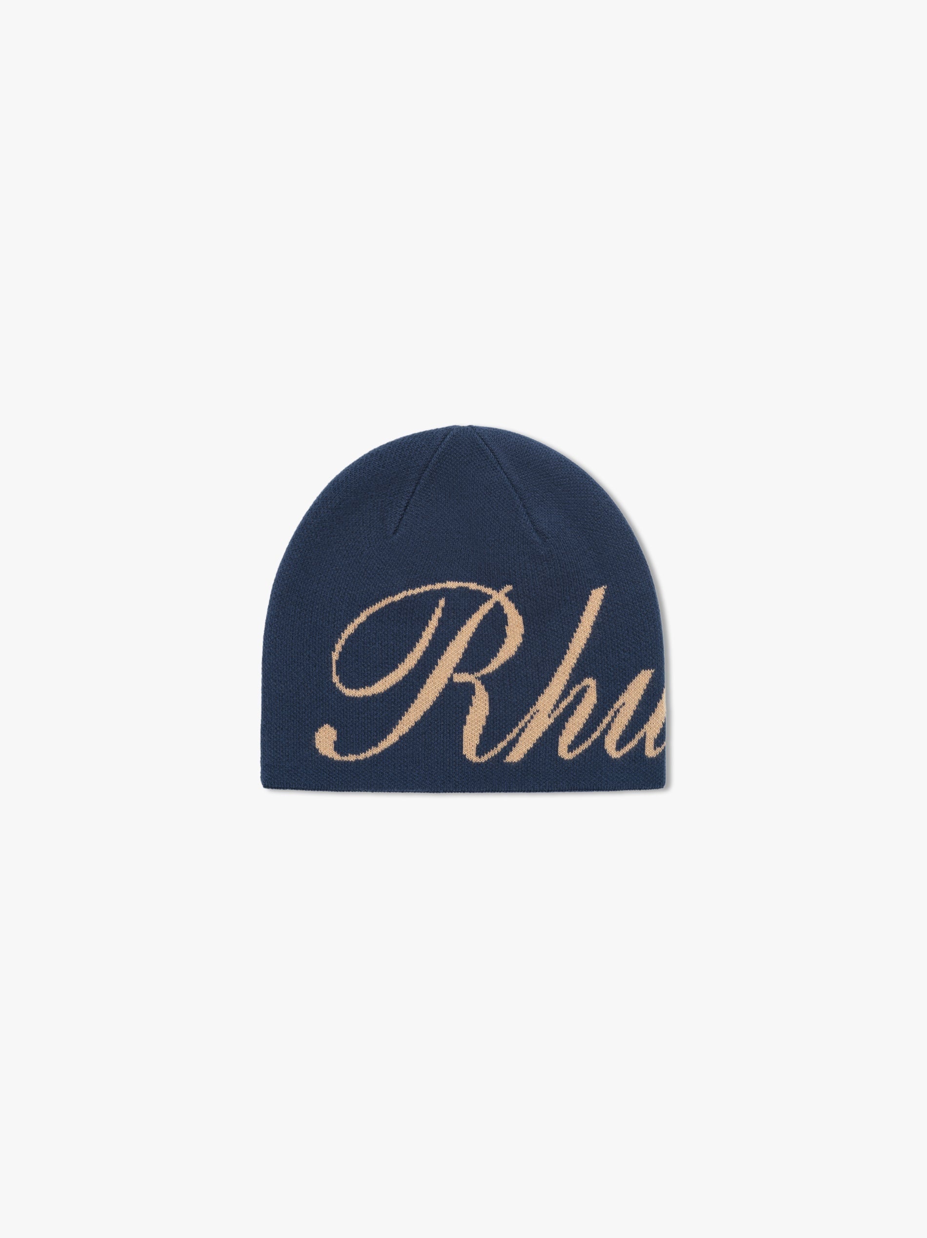 RHUDE MEN'S SCRIPT KNITTED BEANIE NWT