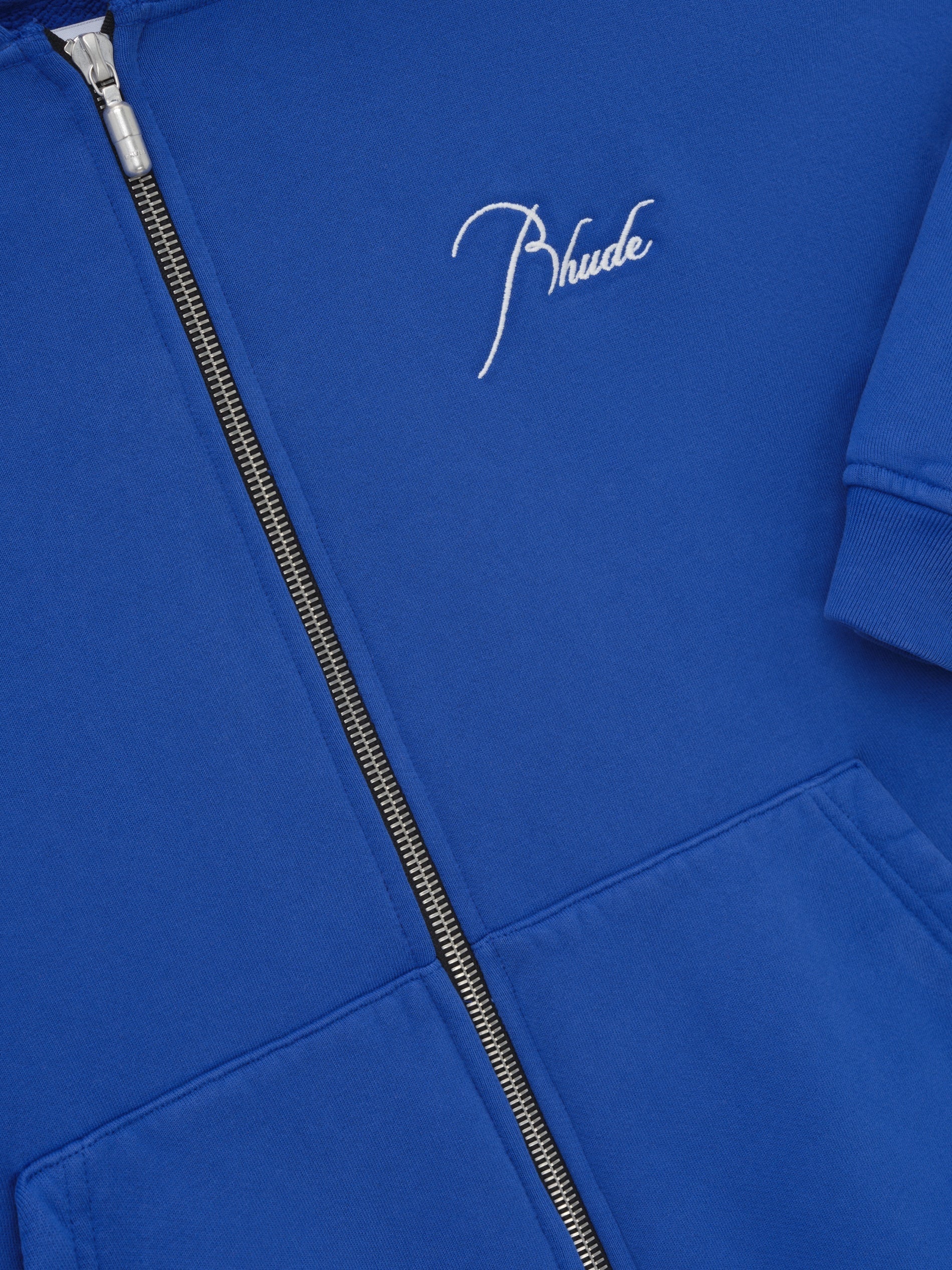 RHUDE MEN'S ZIP UP HOODIE VTG COBALT BLUE NWT