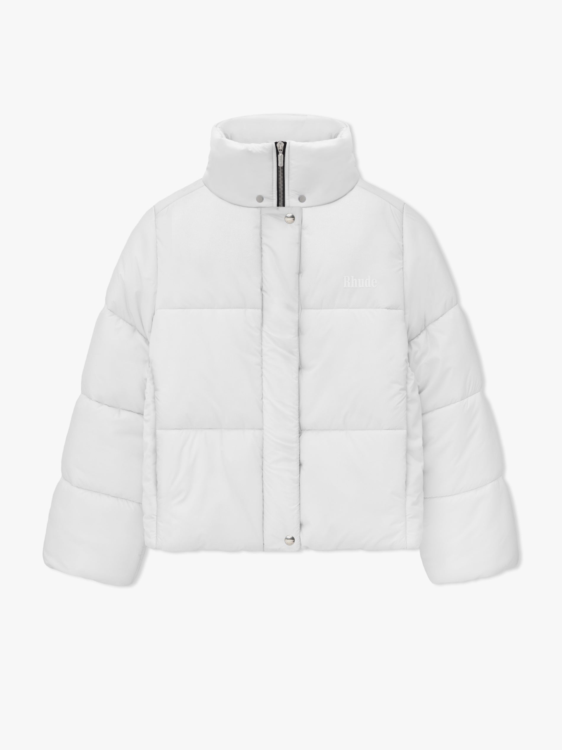 RHUDE MEN'S MOONLIGHT PUFFER JACKET WHITE/BLACK NWT