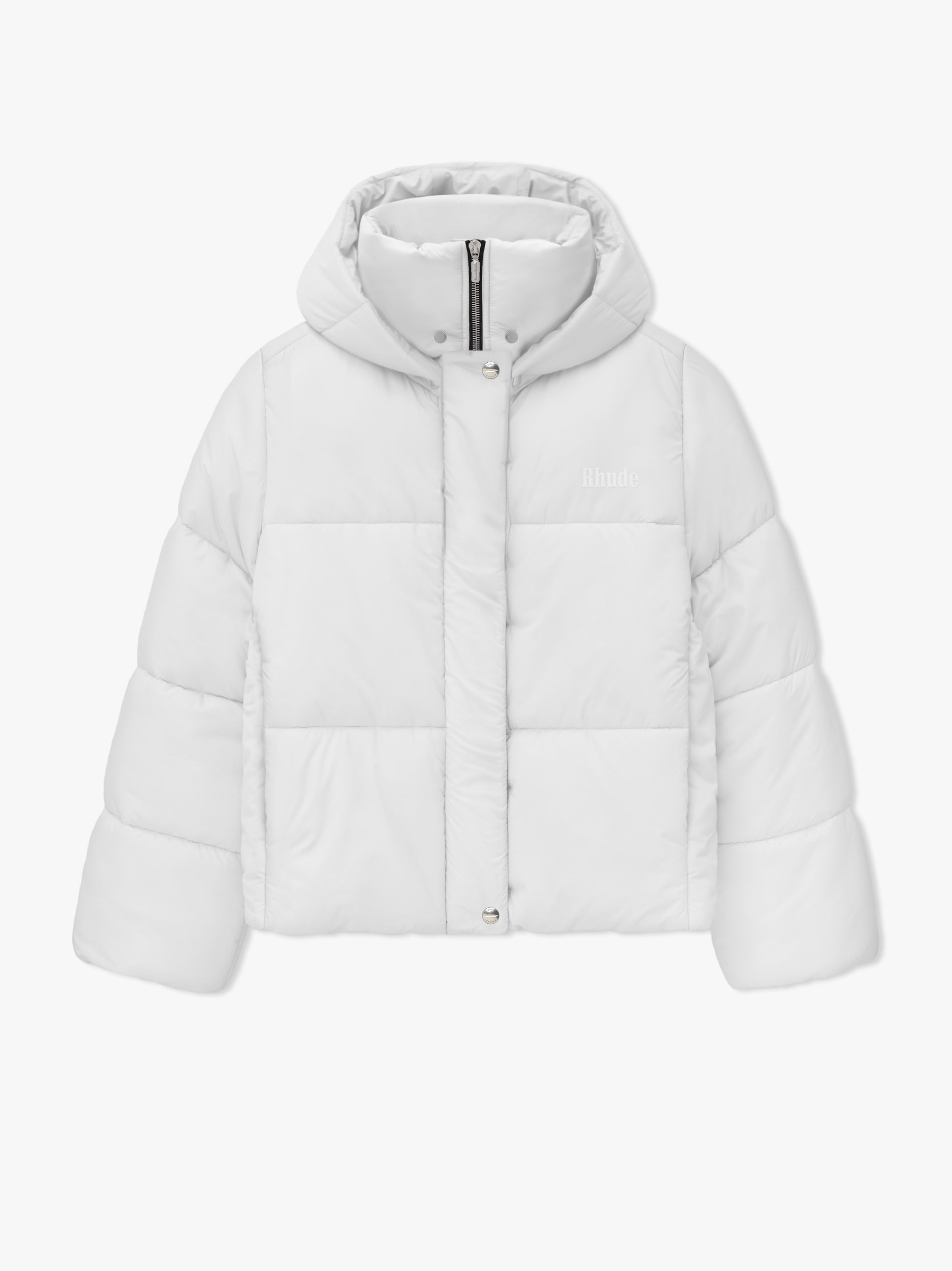 RHUDE MEN'S MOONLIGHT PUFFER JACKET WHITE/BLACK NWT