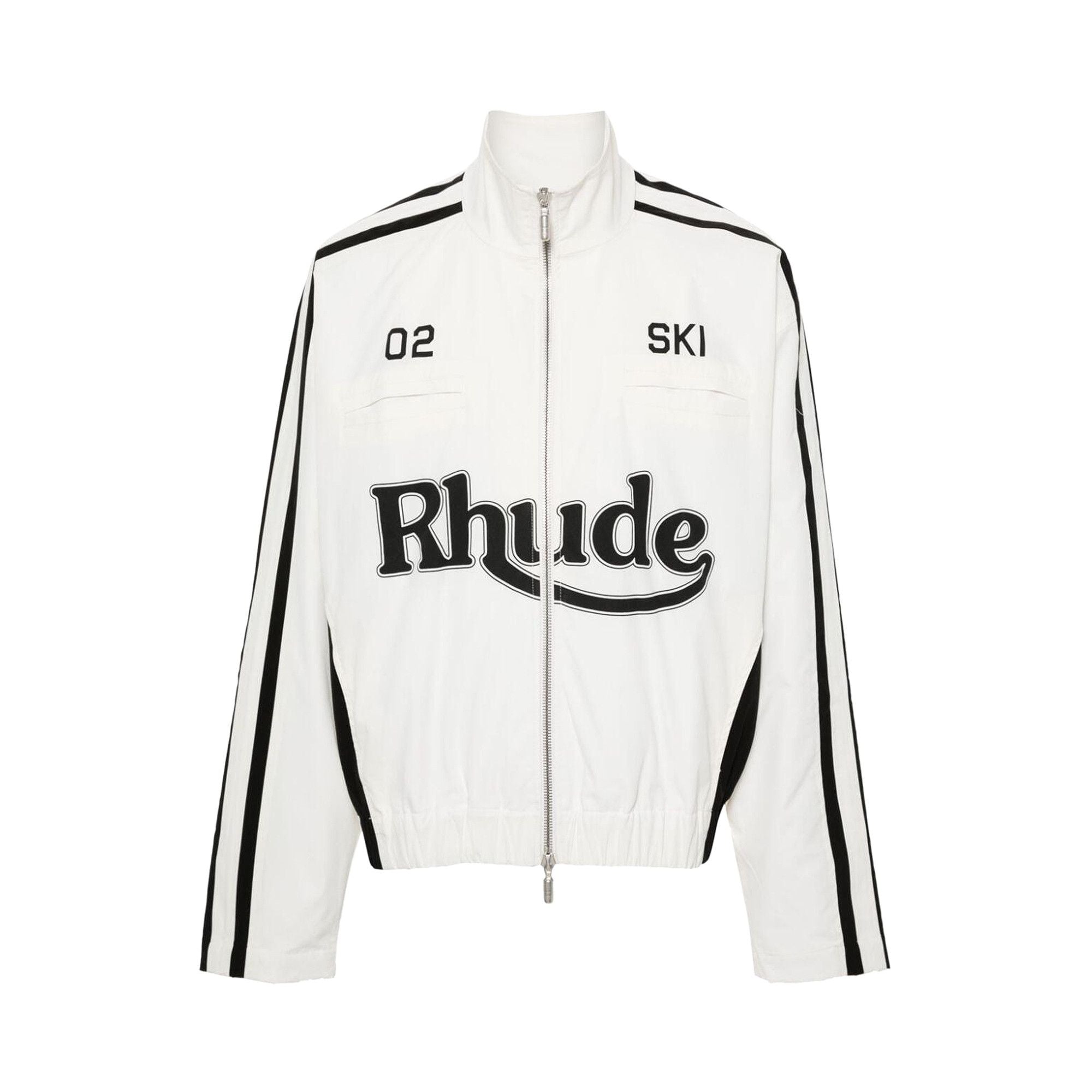 RHUDE MEN'S SKI TRACK JACKET WHITE/BLACK NWT