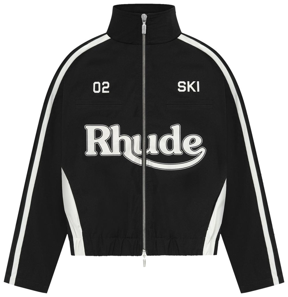 RHUDE MEN'S SKI TRACK JACKET BLACK/WHITE