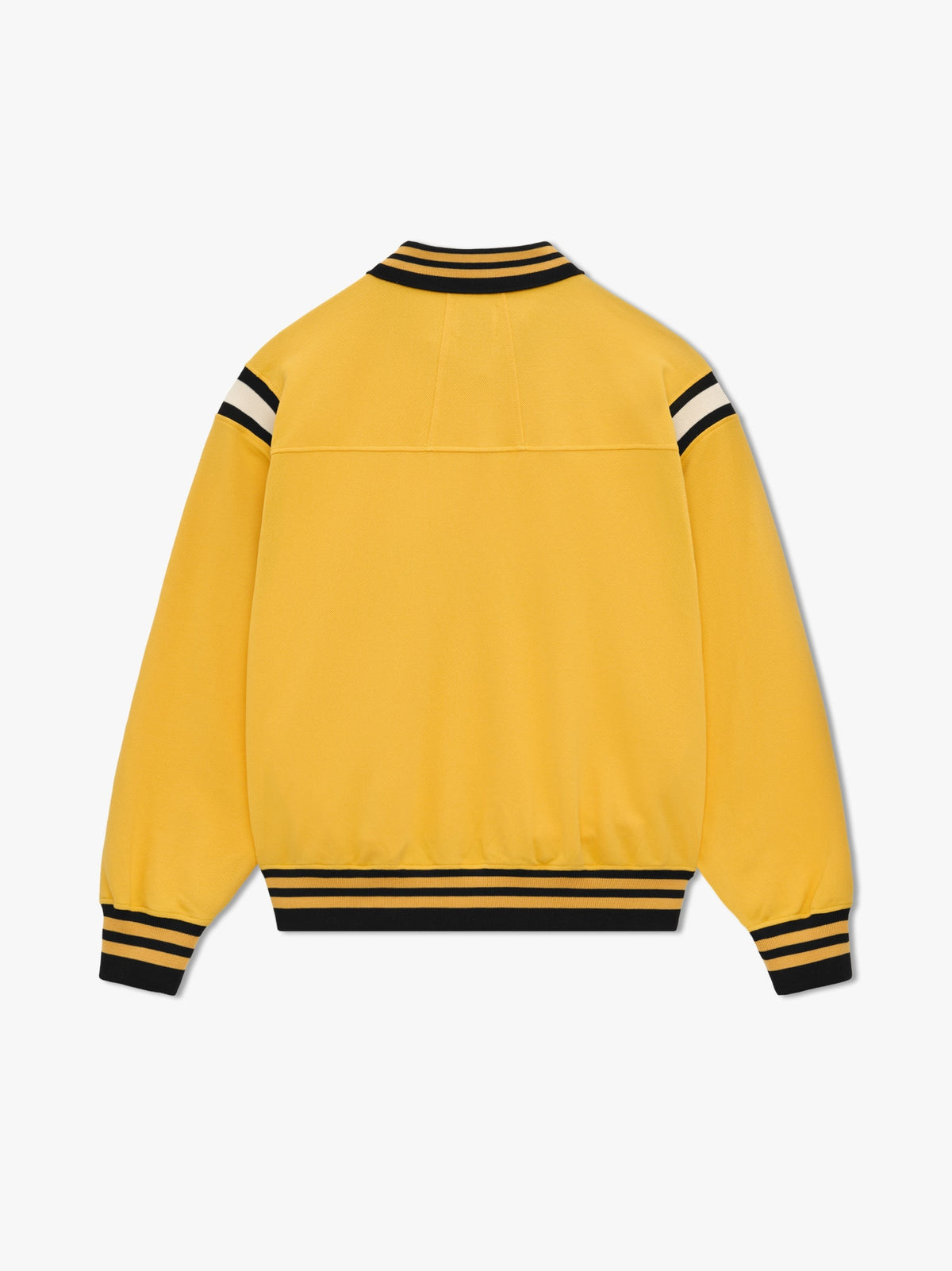 RHUDE MEN'S YELLOW BLACK LONG SLEEVE POLO SHIRT