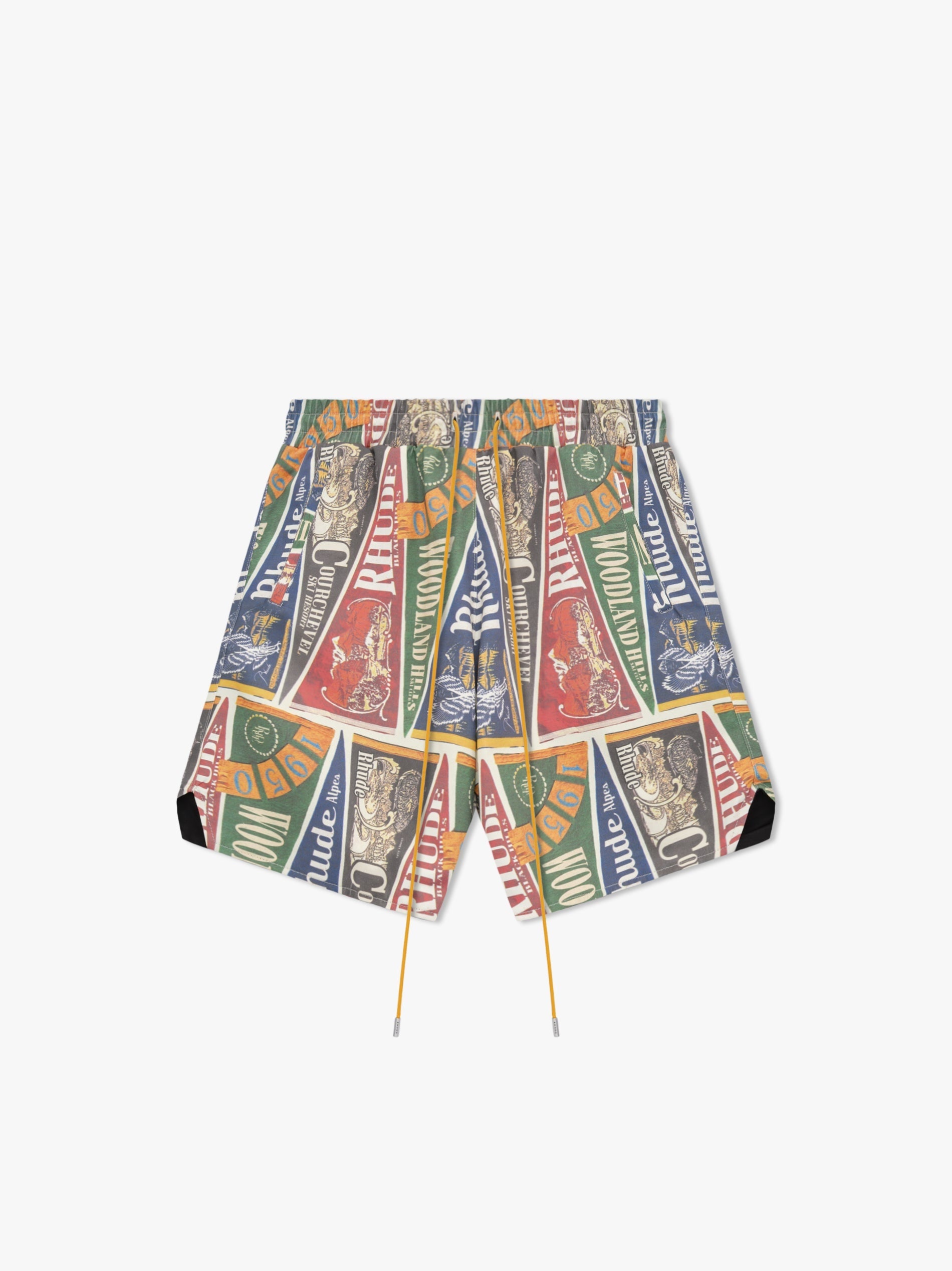 RHUDE MEN'S COLLEGIATE FLAG TWILL SHORT NWT
