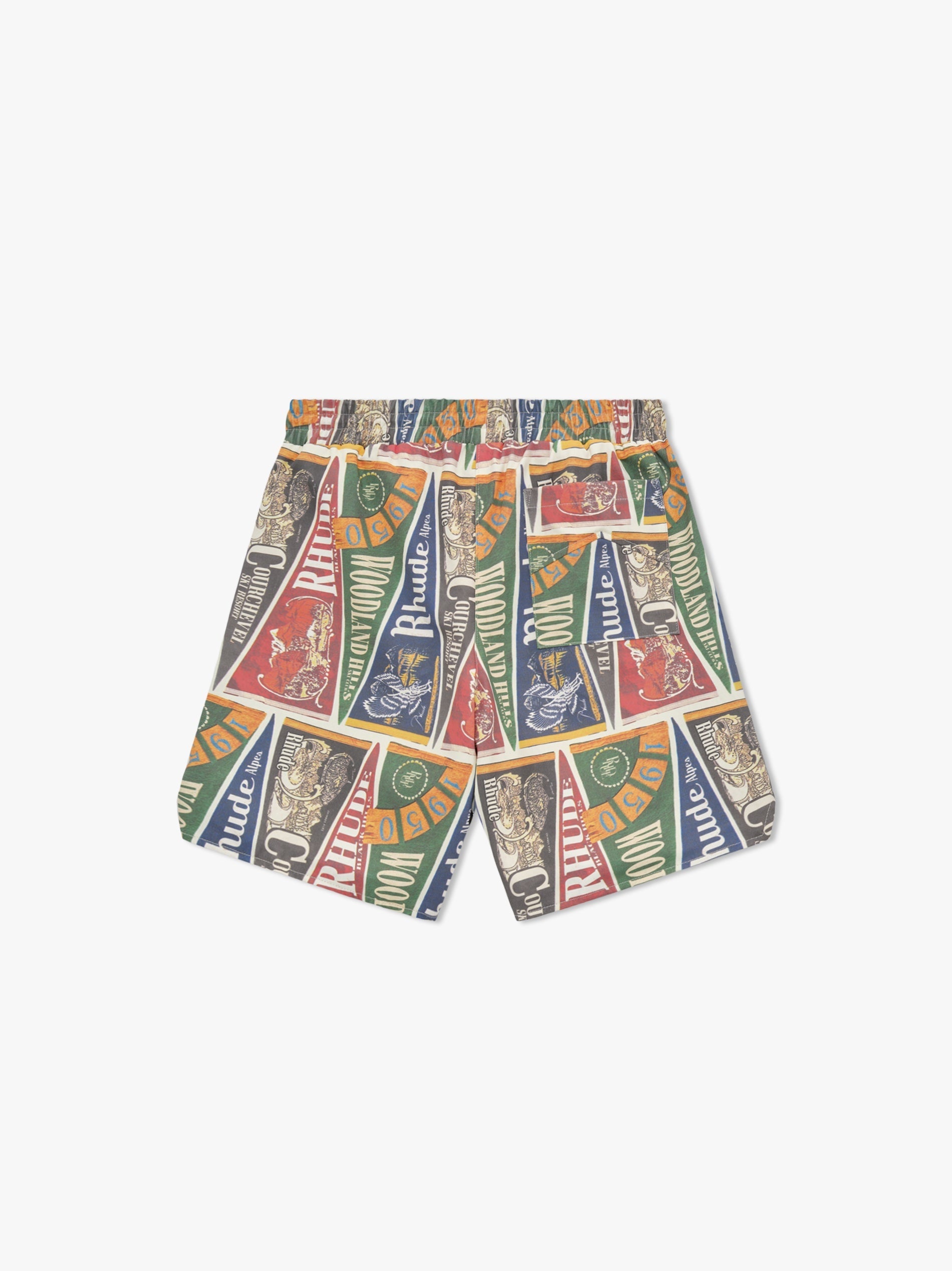 RHUDE MEN'S COLLEGIATE FLAG TWILL SHORT NWT