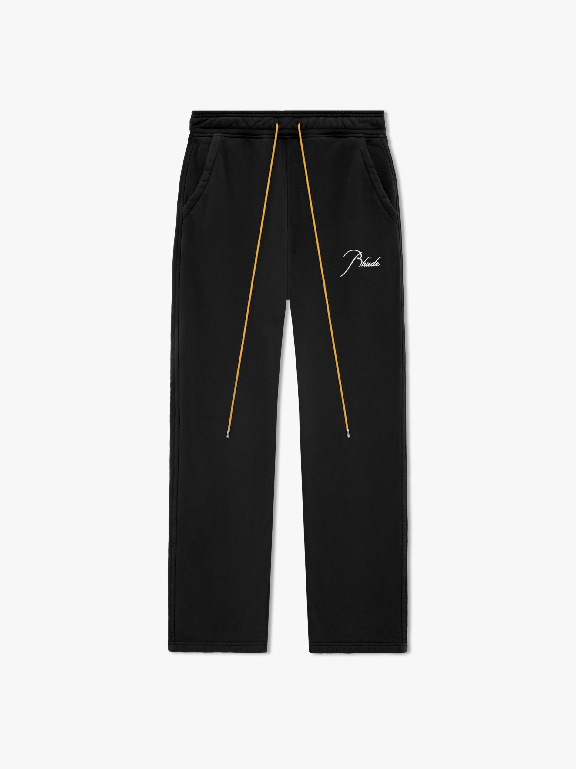 RHUDE MEN'S BLACK COTTON RELAXED TROUSERS