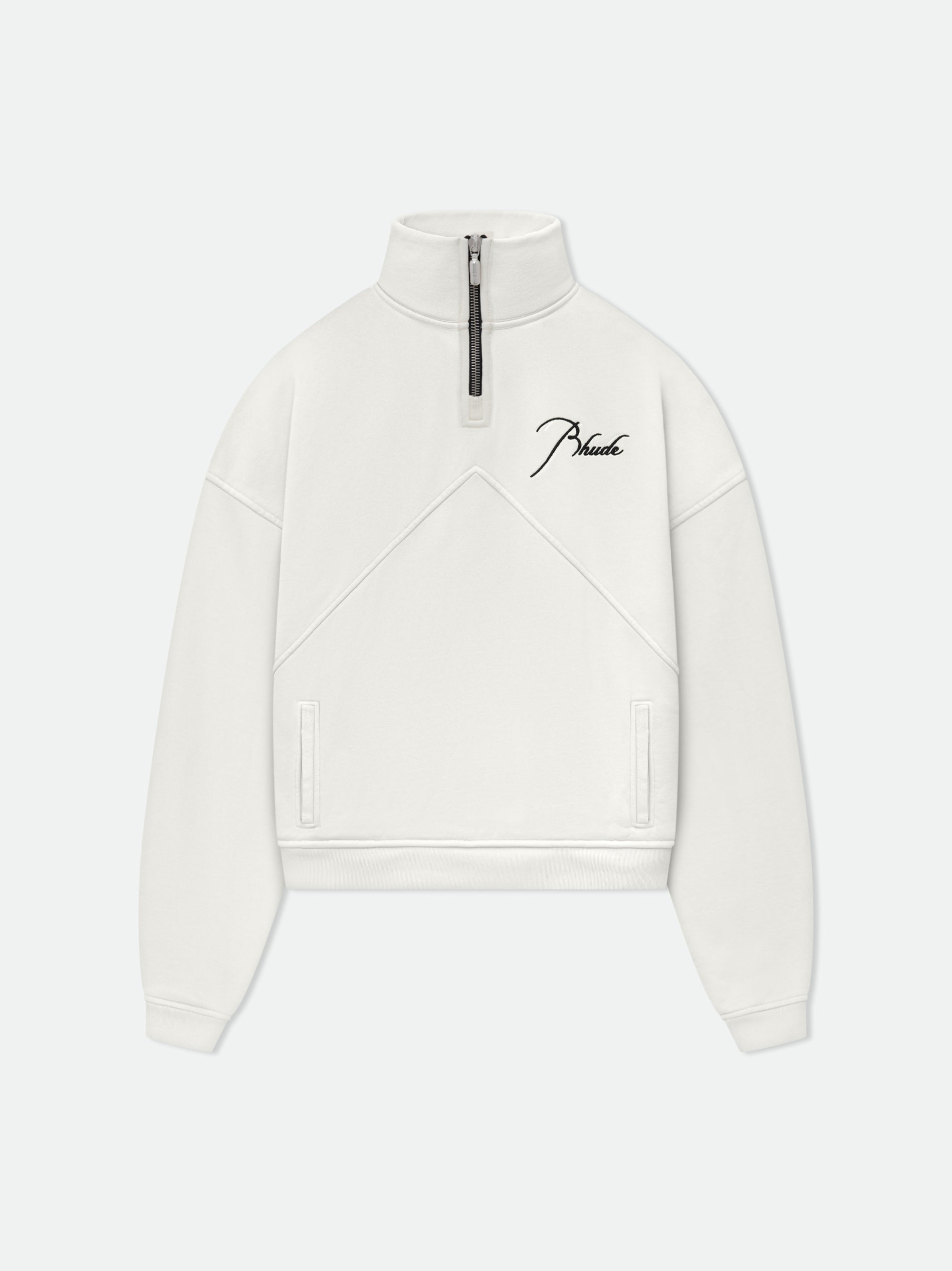 RHUDE MEN'S QUARTER ZIP VTG WHITE