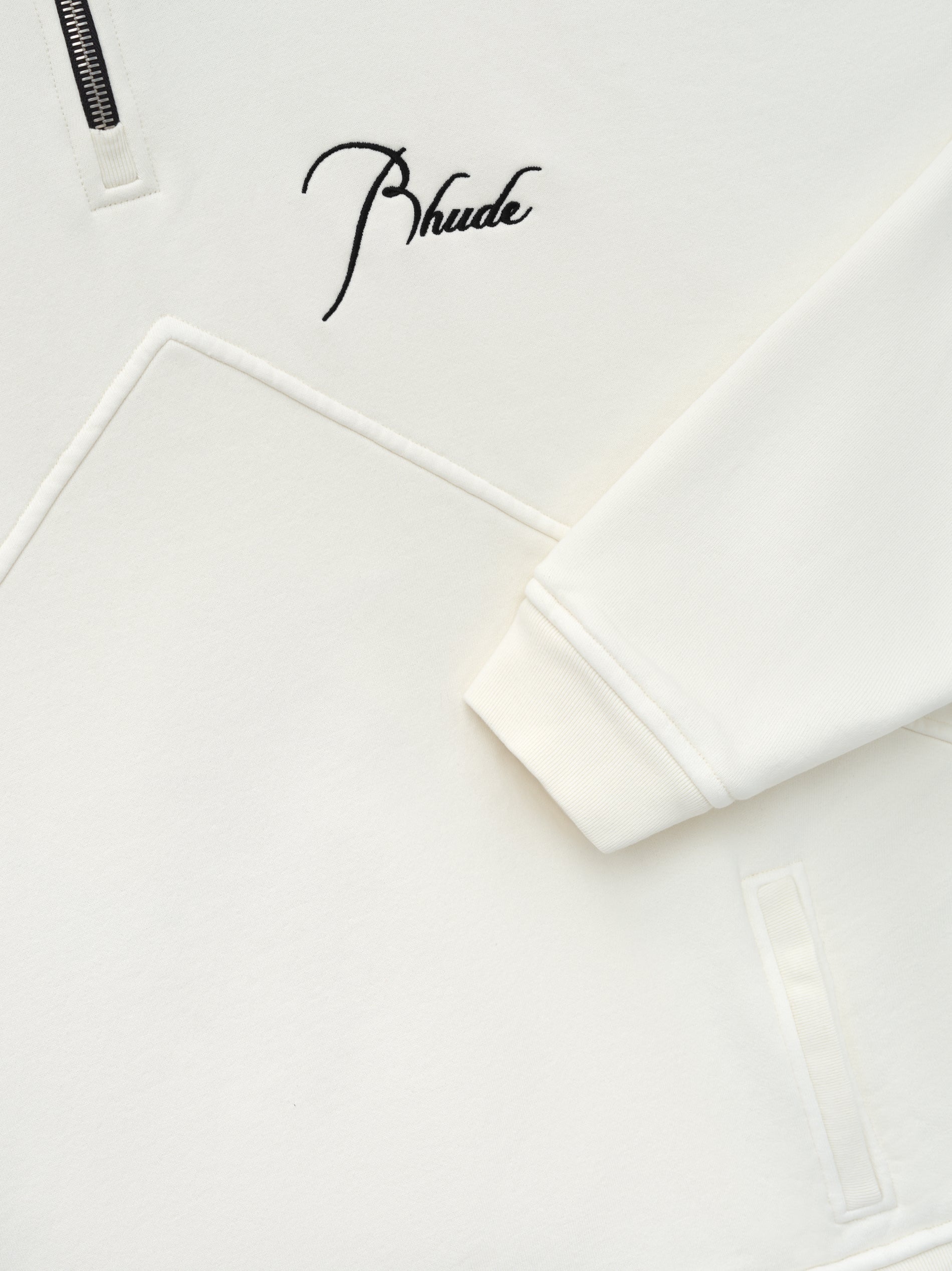 RHUDE MEN'S QUARTER ZIP VTG WHITE