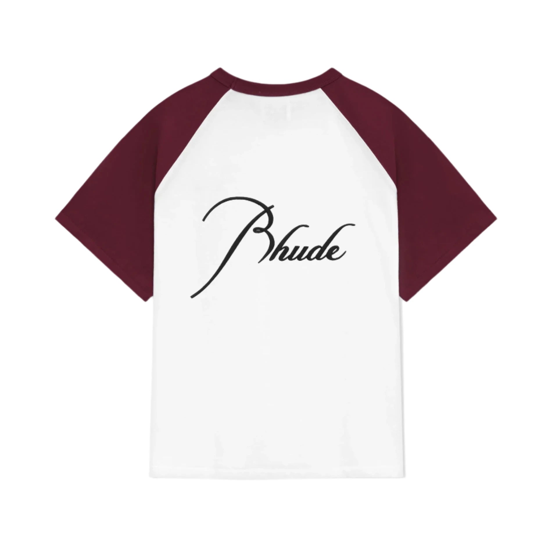 RHUDE MEN'S RAGLAN TEE BURGUNDY NWT