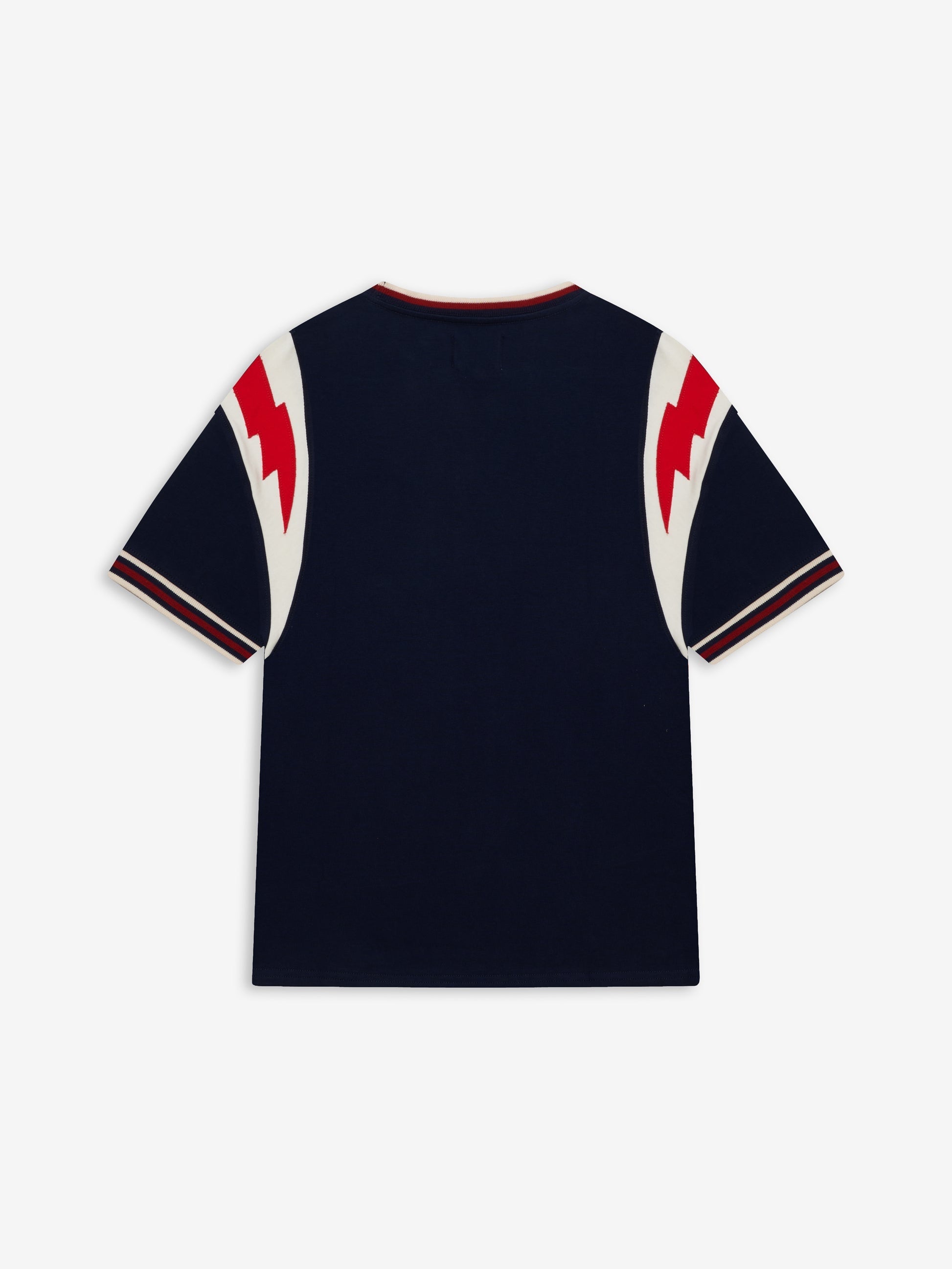 RHUDE MEN'S NAVY GRAPHIC RINGER TEE