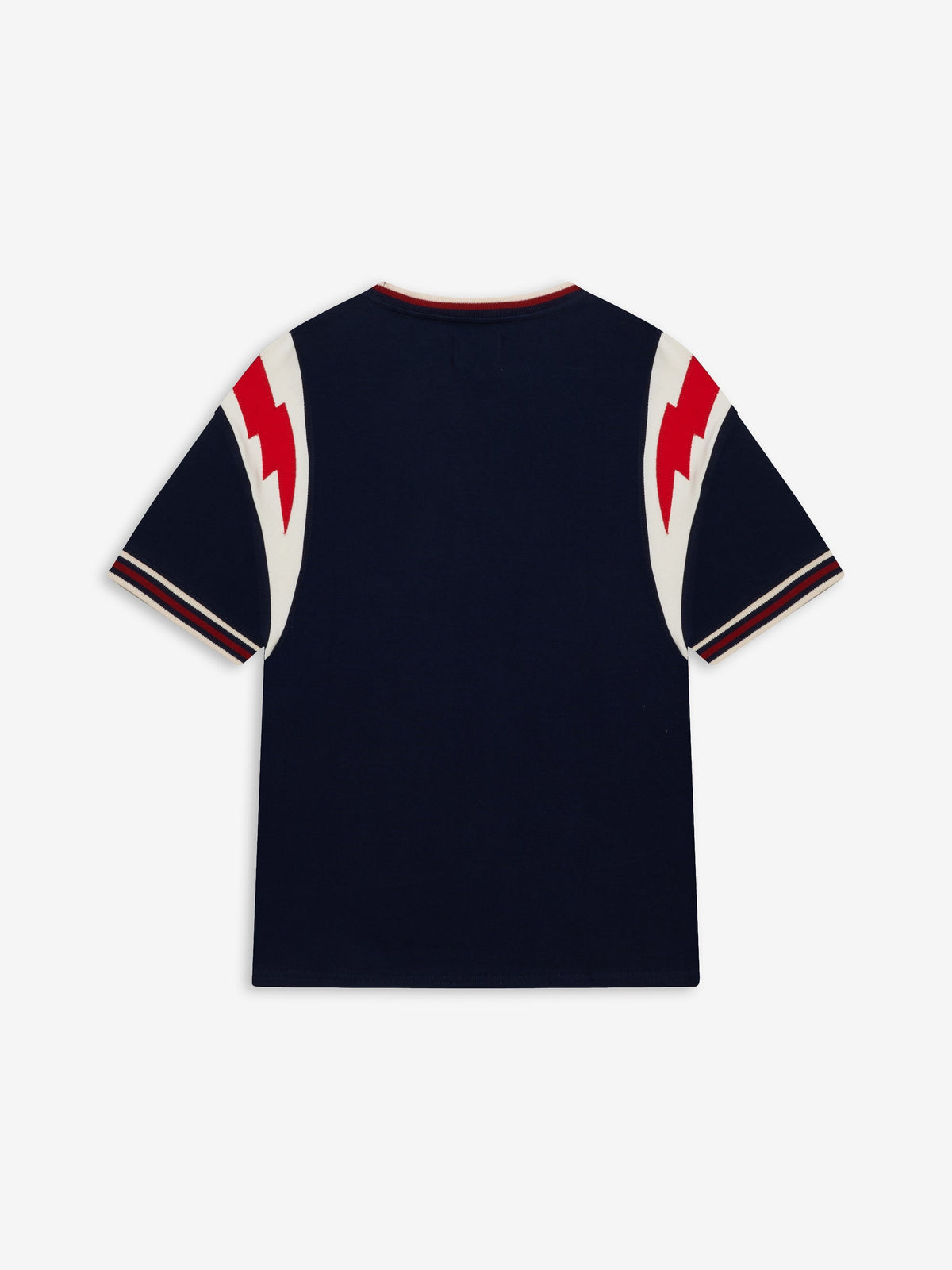 RHUDE MEN'S NAVY GRAPHIC RINGER TEE