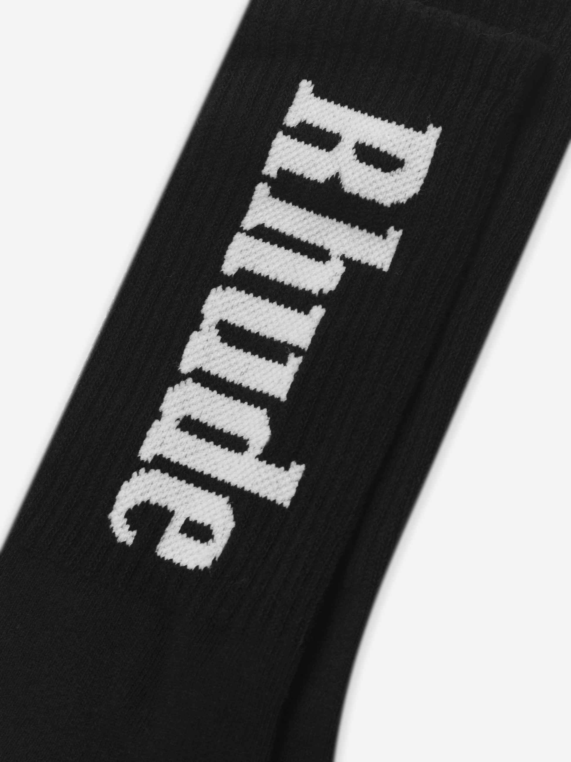 RHUDE MEN'S LOGO SOCKS BLACK/WHITE NWT