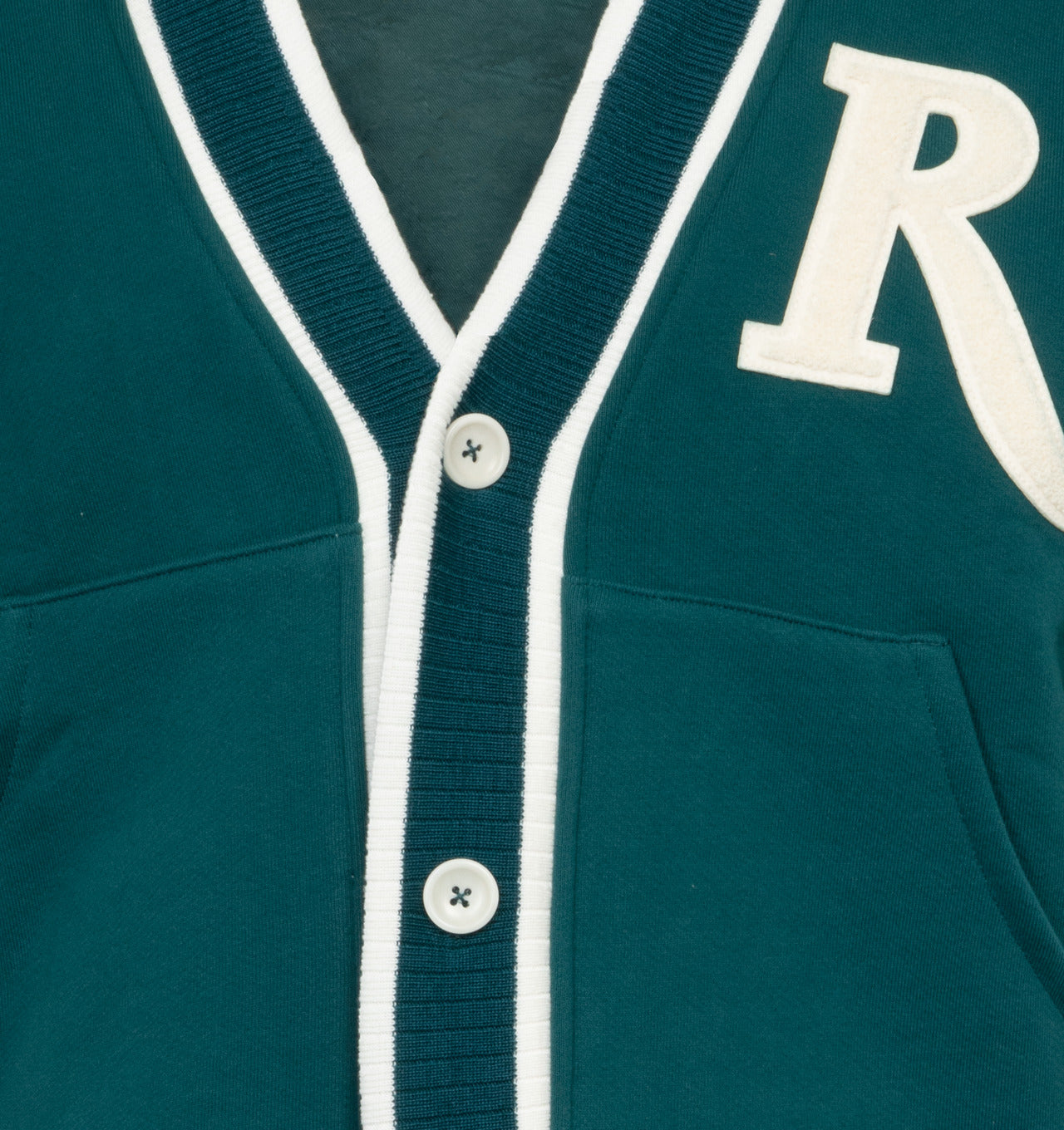 RHUDE MEN'S R-PATCH TERRY CARDIGAN
