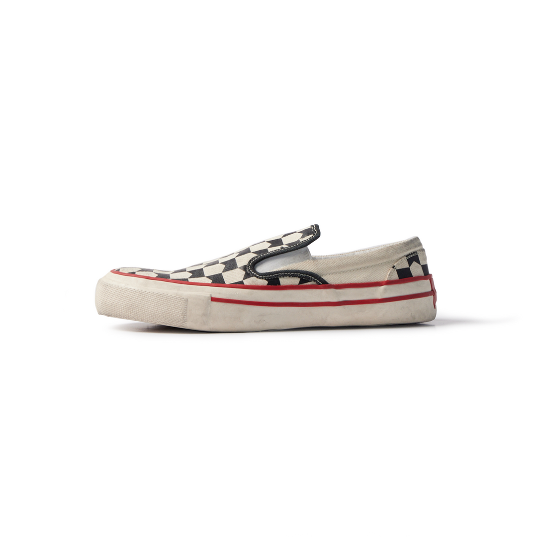 RHUDE MEN'S CHEVRON CHECKERED SLIP ON SNEAKER NWT