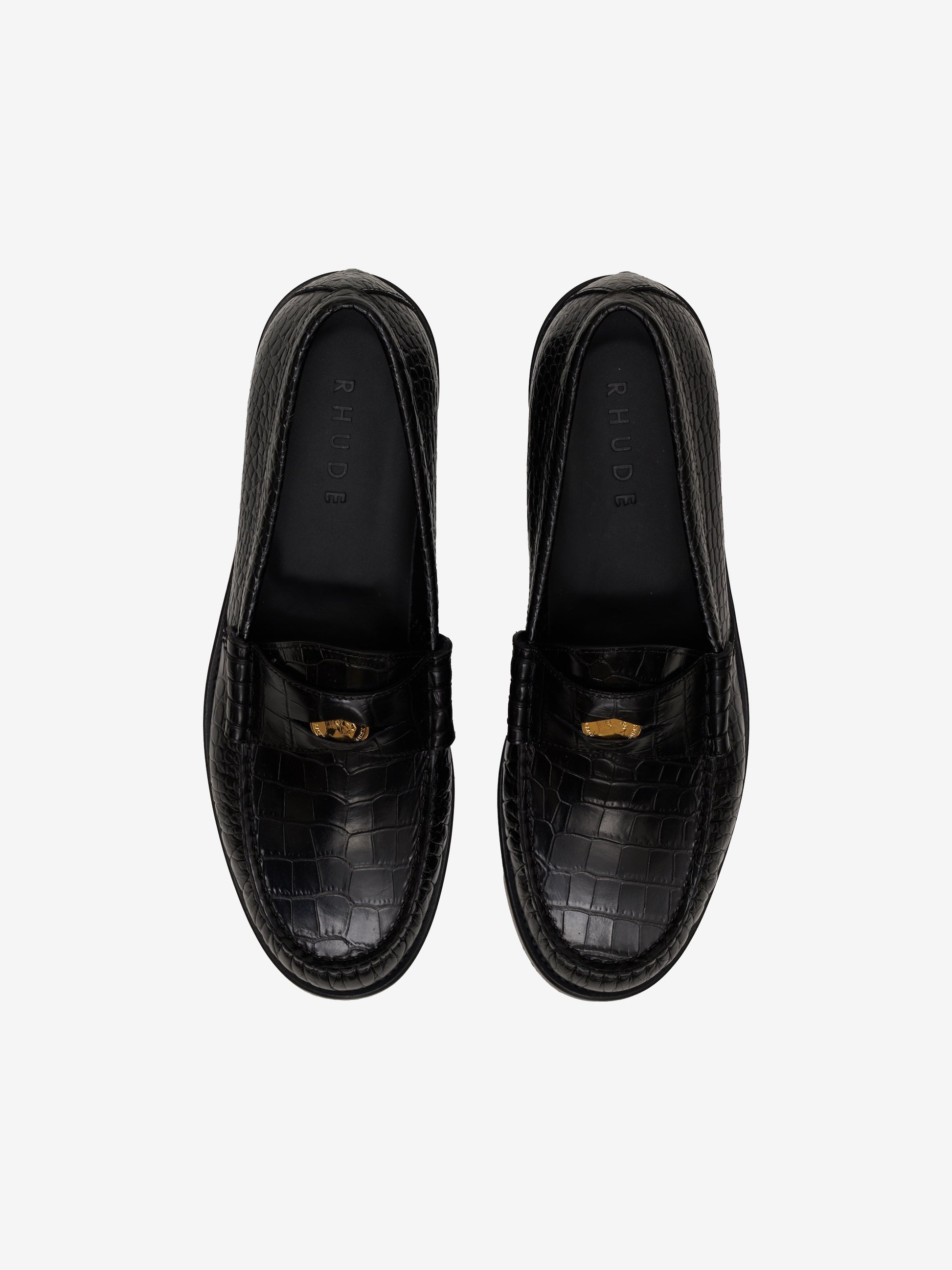 RHUDE MEN'S CROC PENNY LOAFER NWT