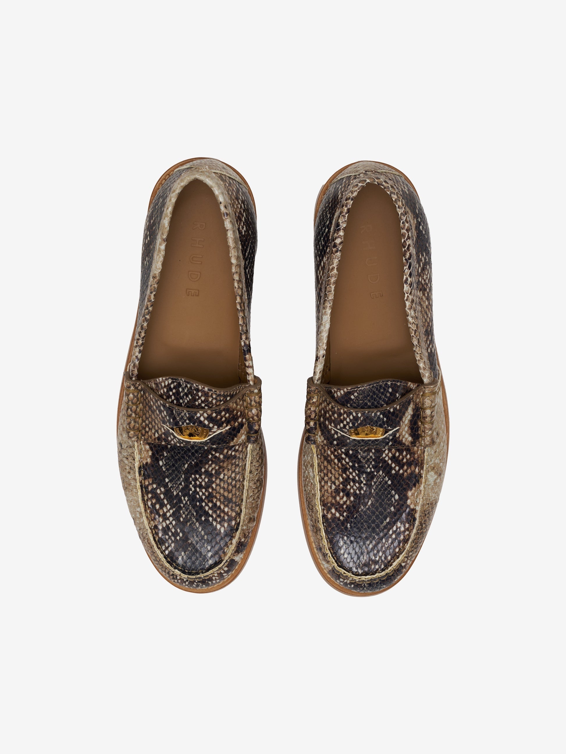 RHUDE MEN'S SNAKE PENNY LOAFER