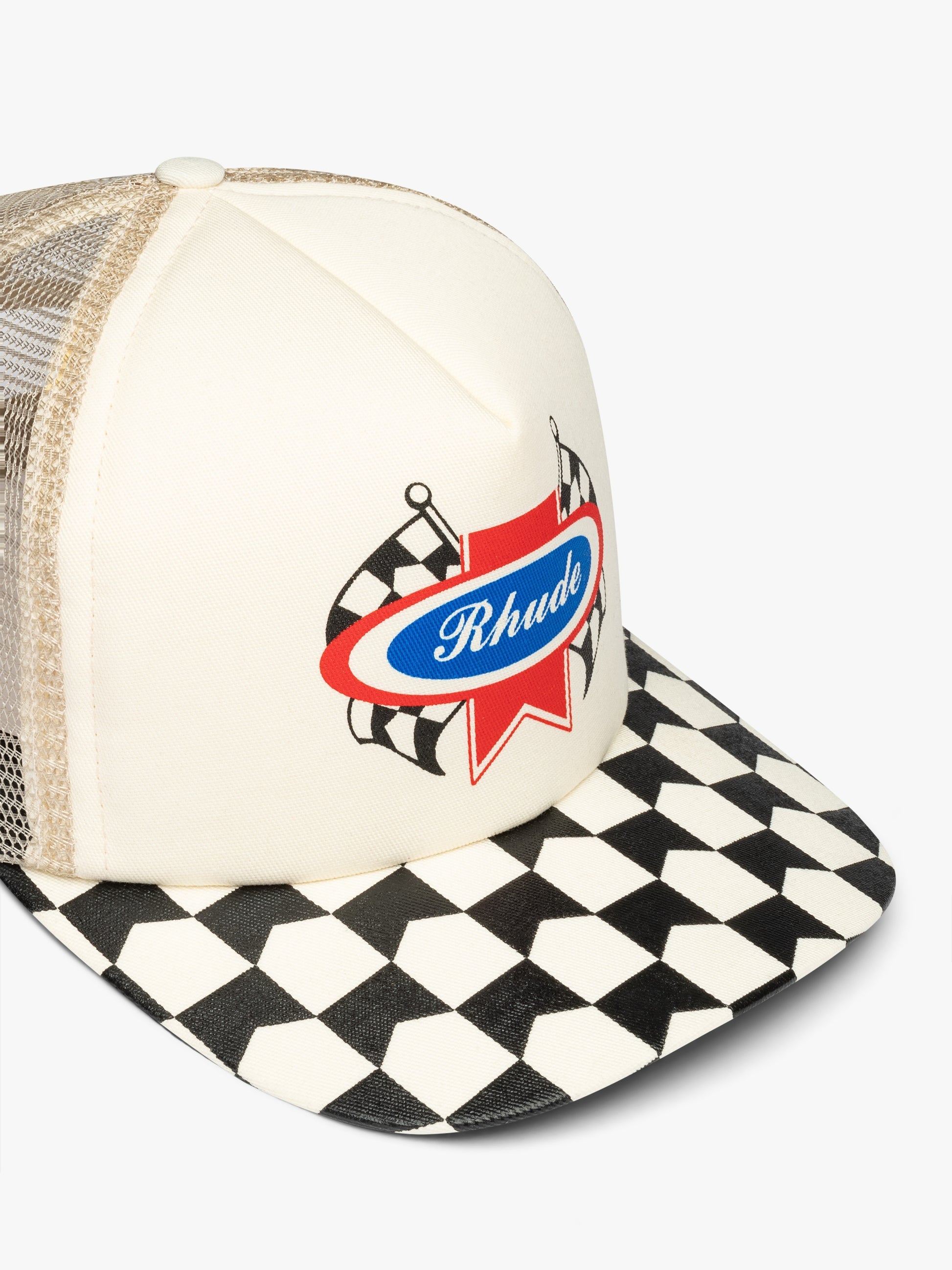 RHUDE MEN'S CHEVRON RALLY TRUCKER HAT NWT