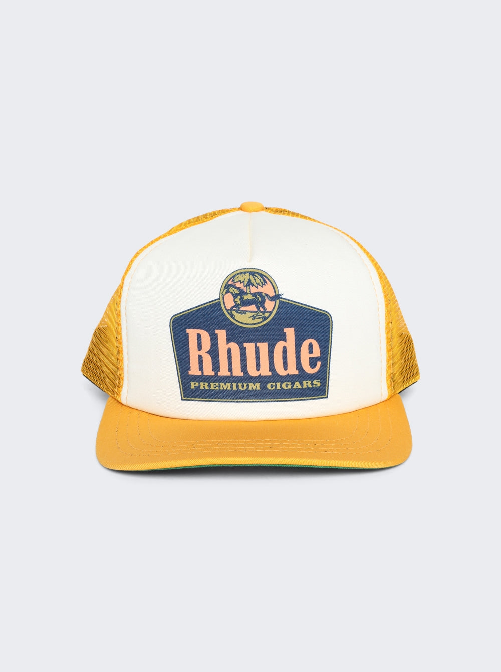 RHUDE UNISEX'S YELLOW COTTON TRUCKER HAT
