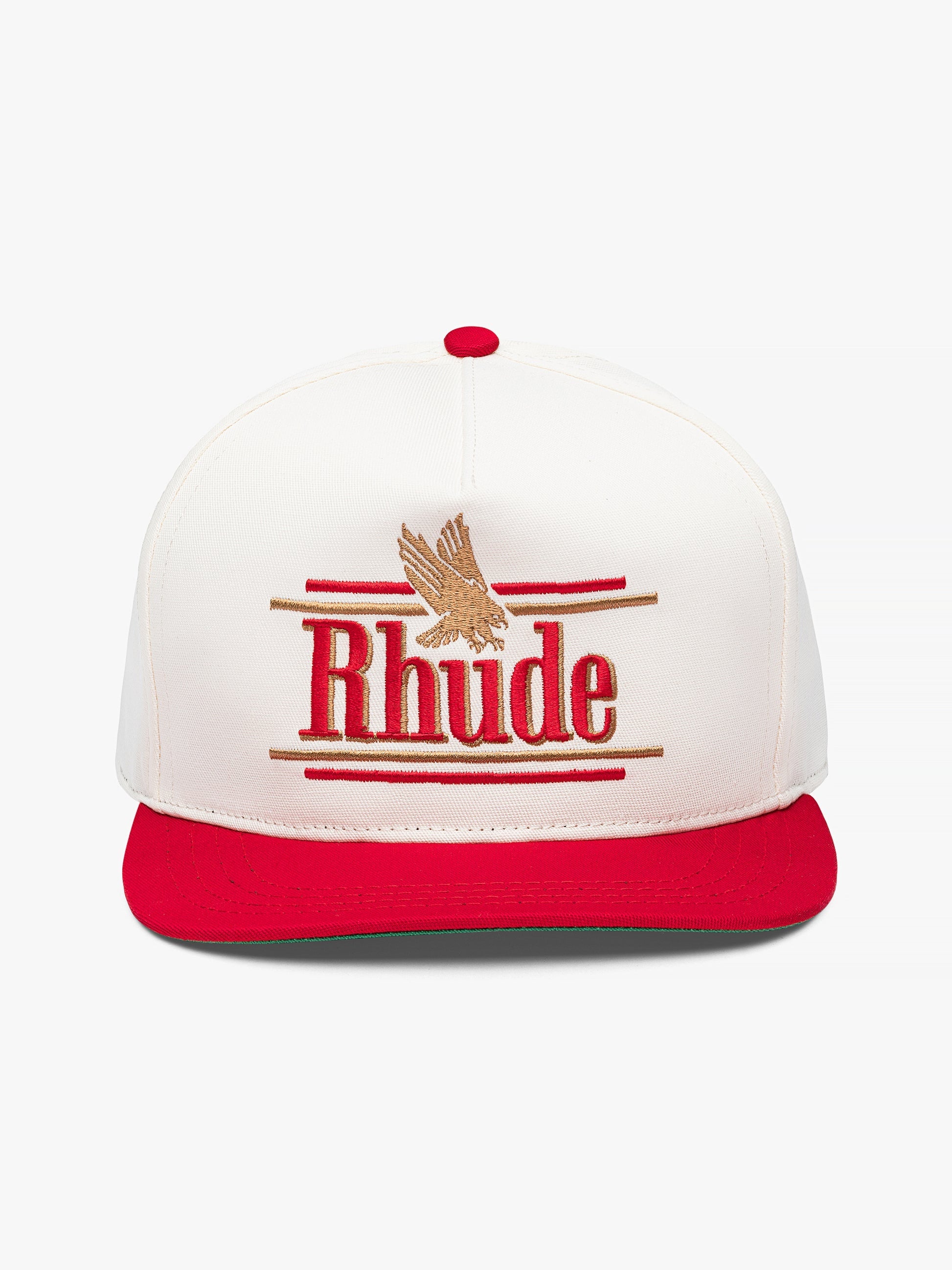 RHUDE UNISEX'S IVORY RED STRUCTURED BASEBALL CAP