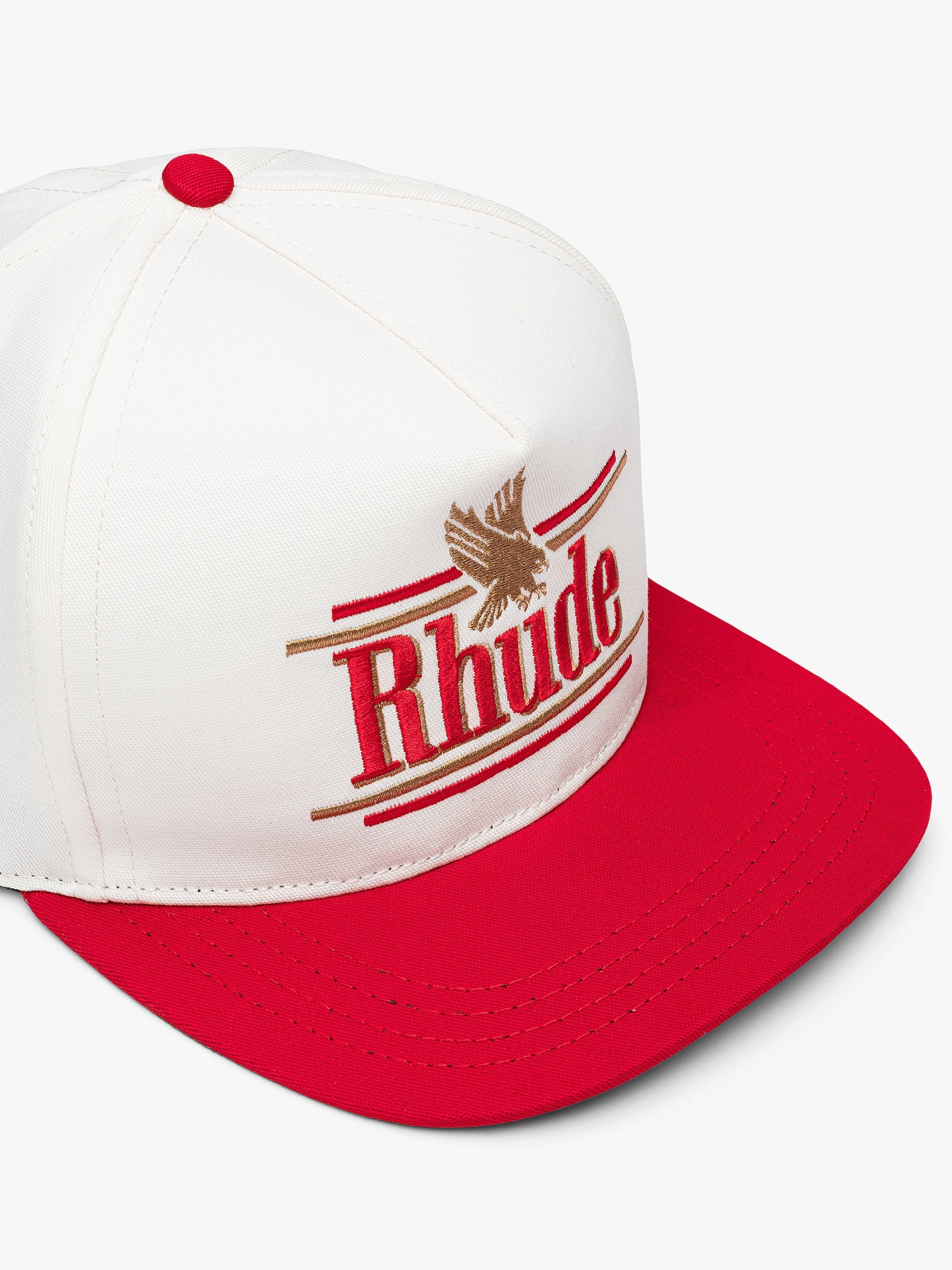 RHUDE UNISEX'S IVORY RED STRUCTURED BASEBALL CAP