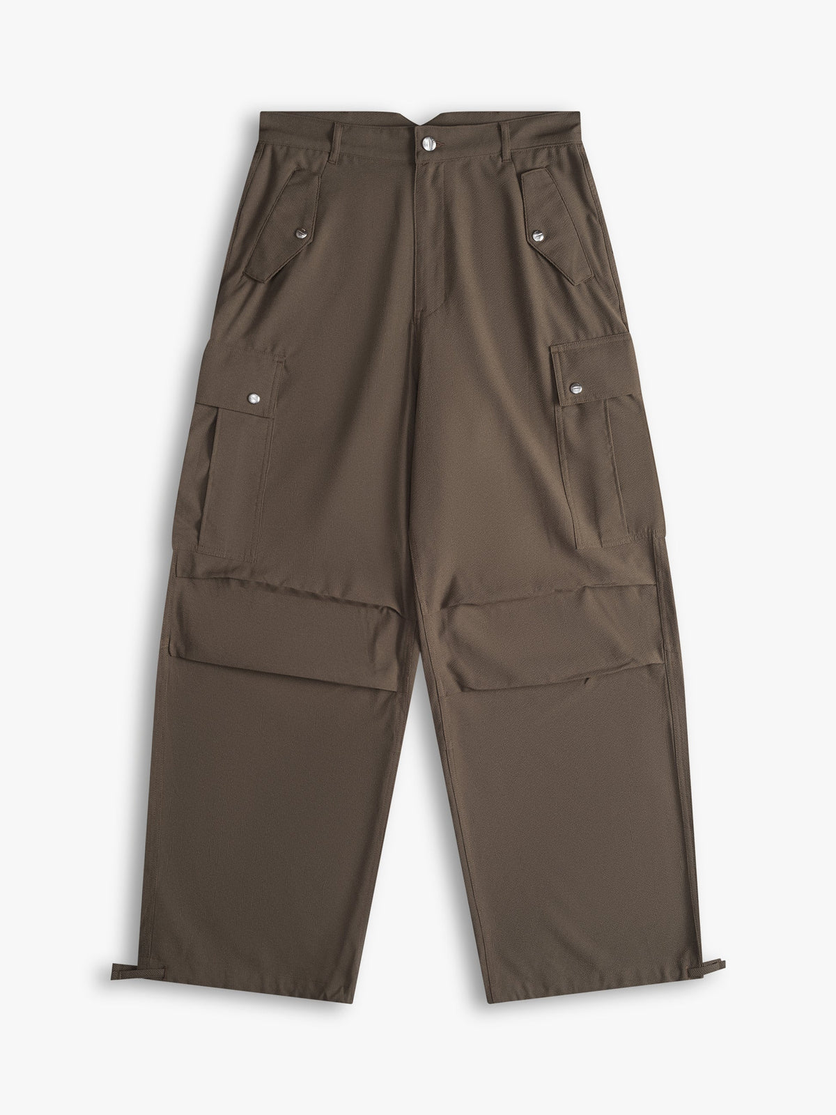 RHUDE MEN'S OLIVE LINEN PARACHUTE TROUSERS
