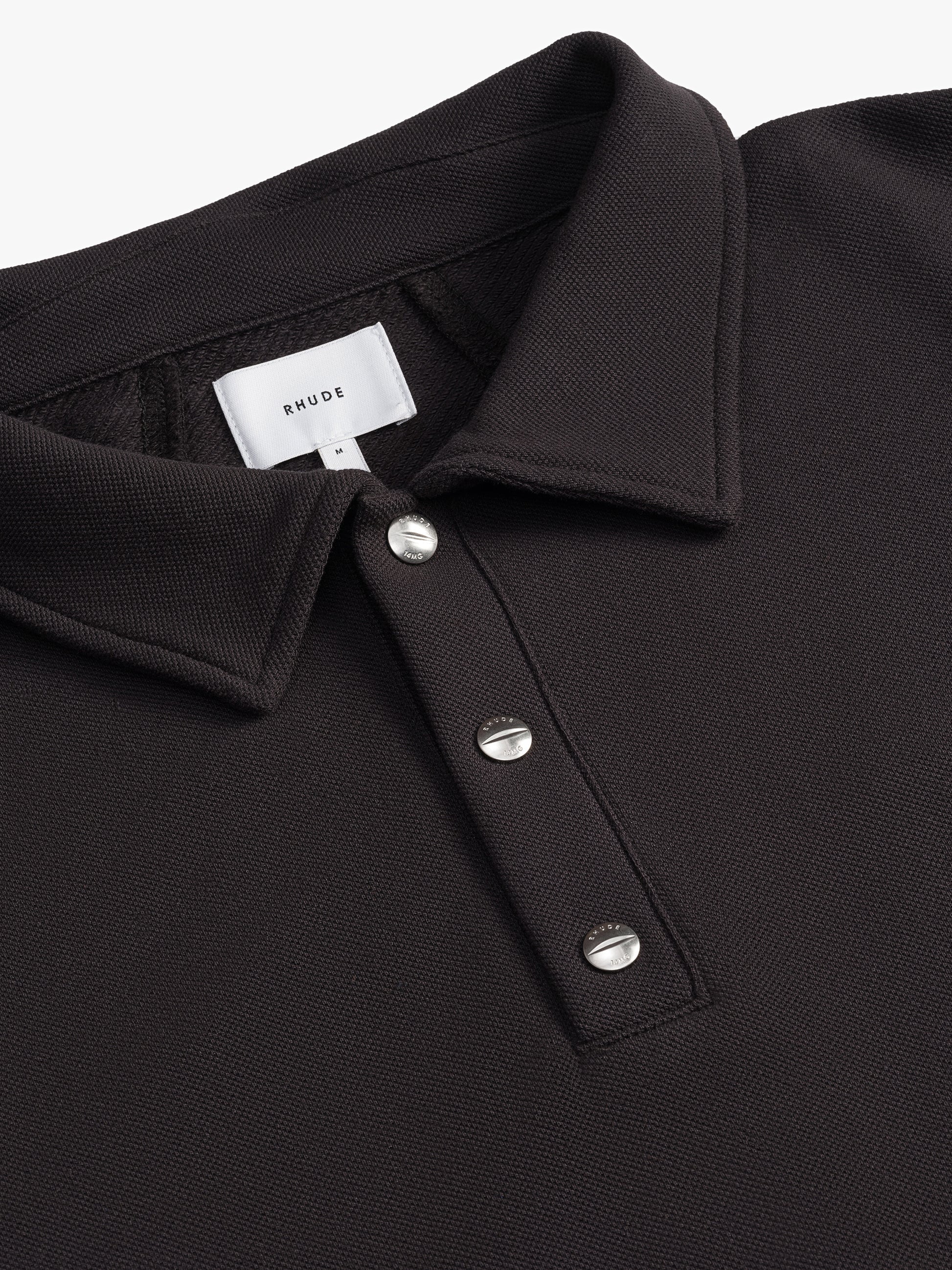 RHUDE MEN'S PIQUE SNAP SHORT SLEEVE POLO NWT